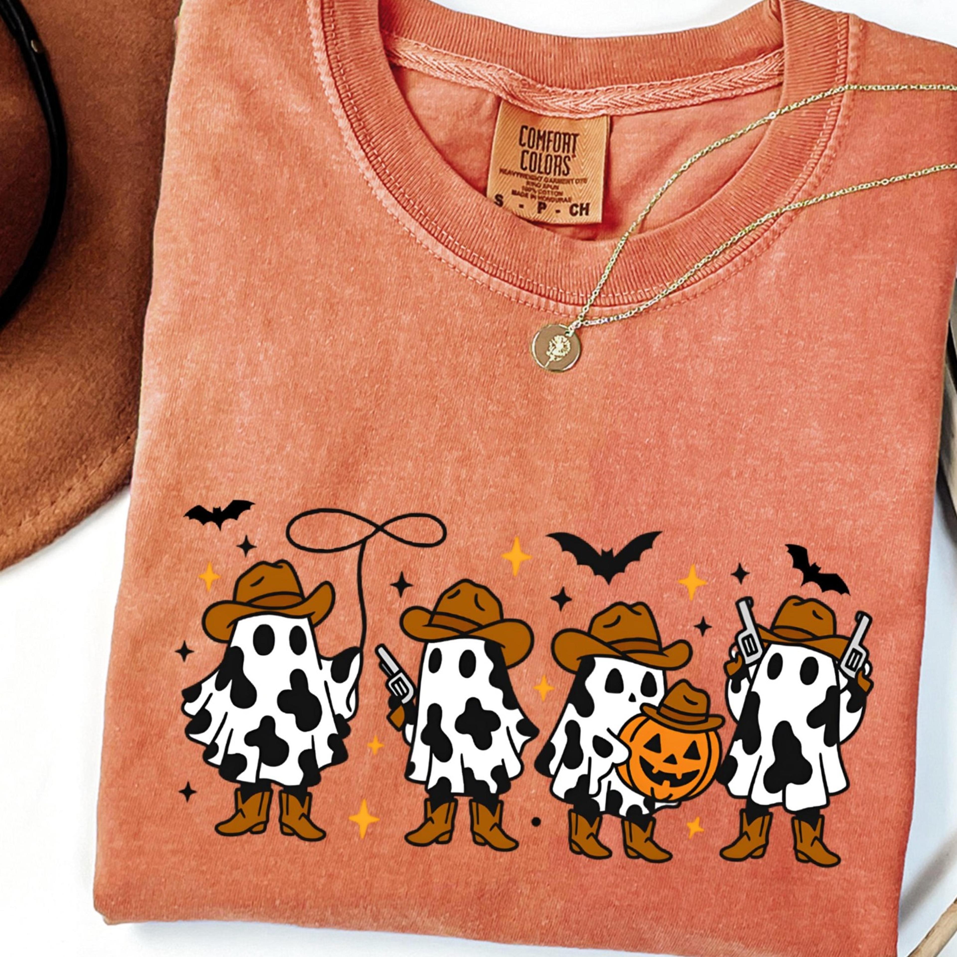 western ghost t-shirt, halloween shirt, cute ghost shirt, halloween party shirt, spooky fall shirt, country girl gift