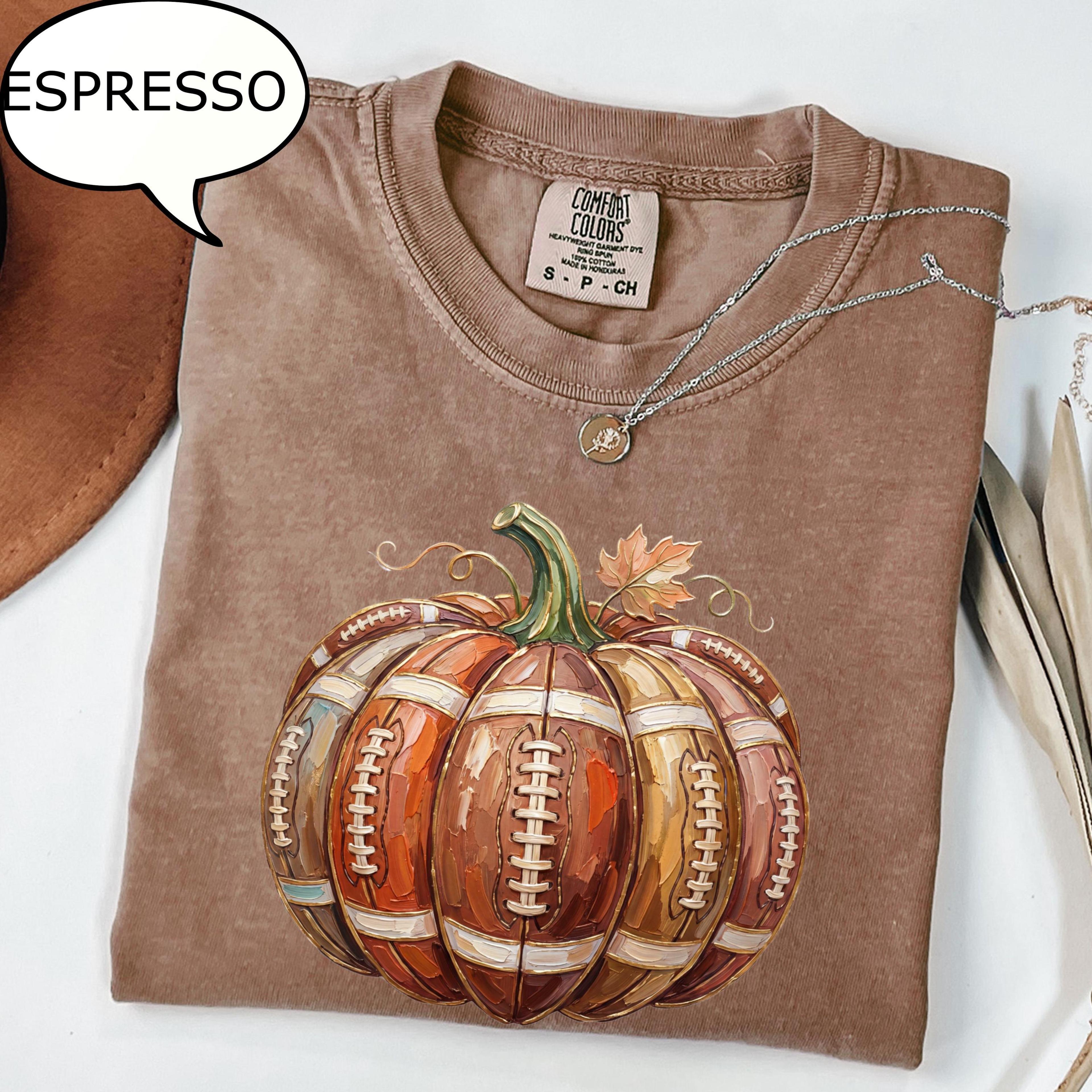 football pumpkin t shirt fall season shirt pumpkin season football graphic tee