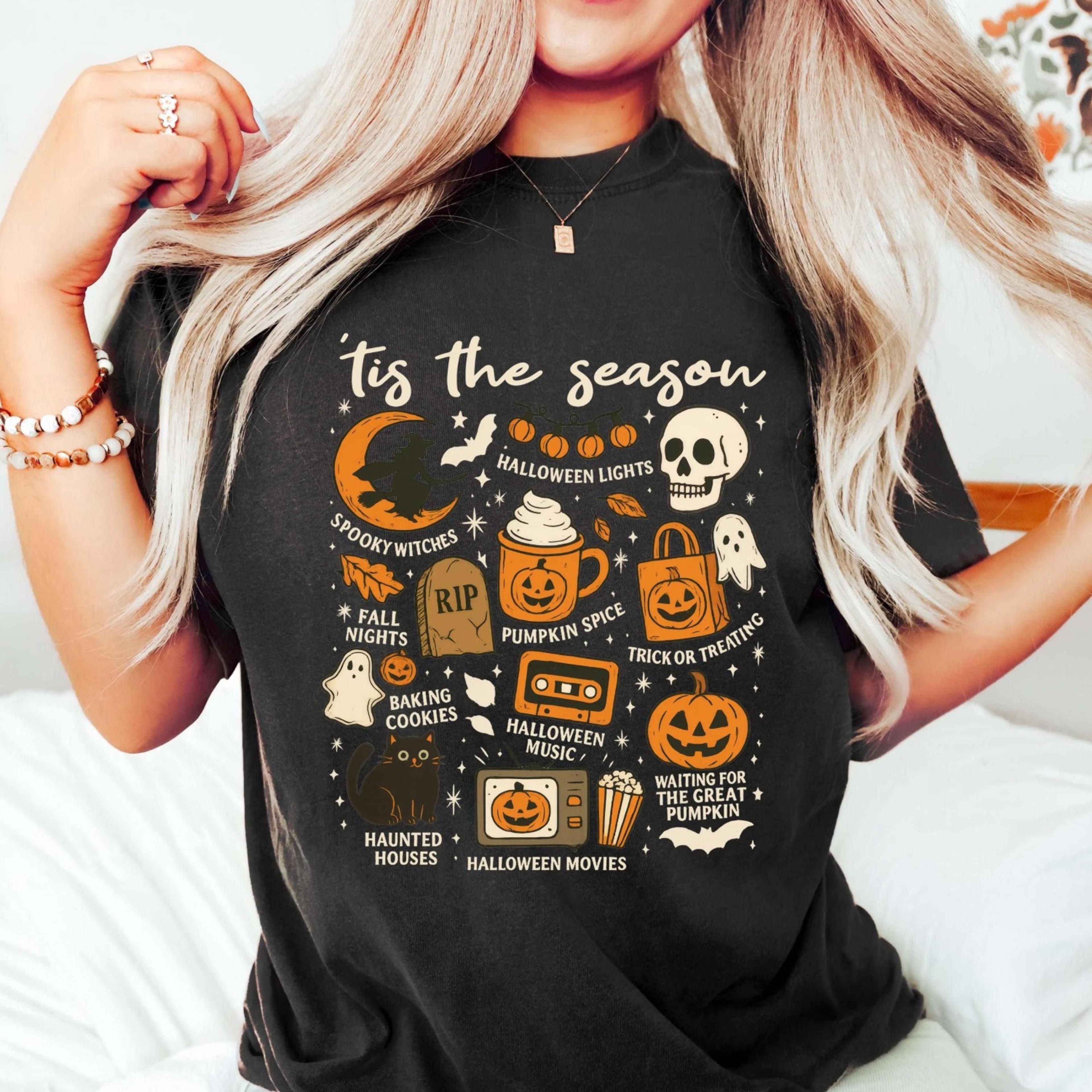 retro halloween shirt, halloween vibes shirt, tis the season shirt, spooky season shirt, spooky vibes tee halloween gif