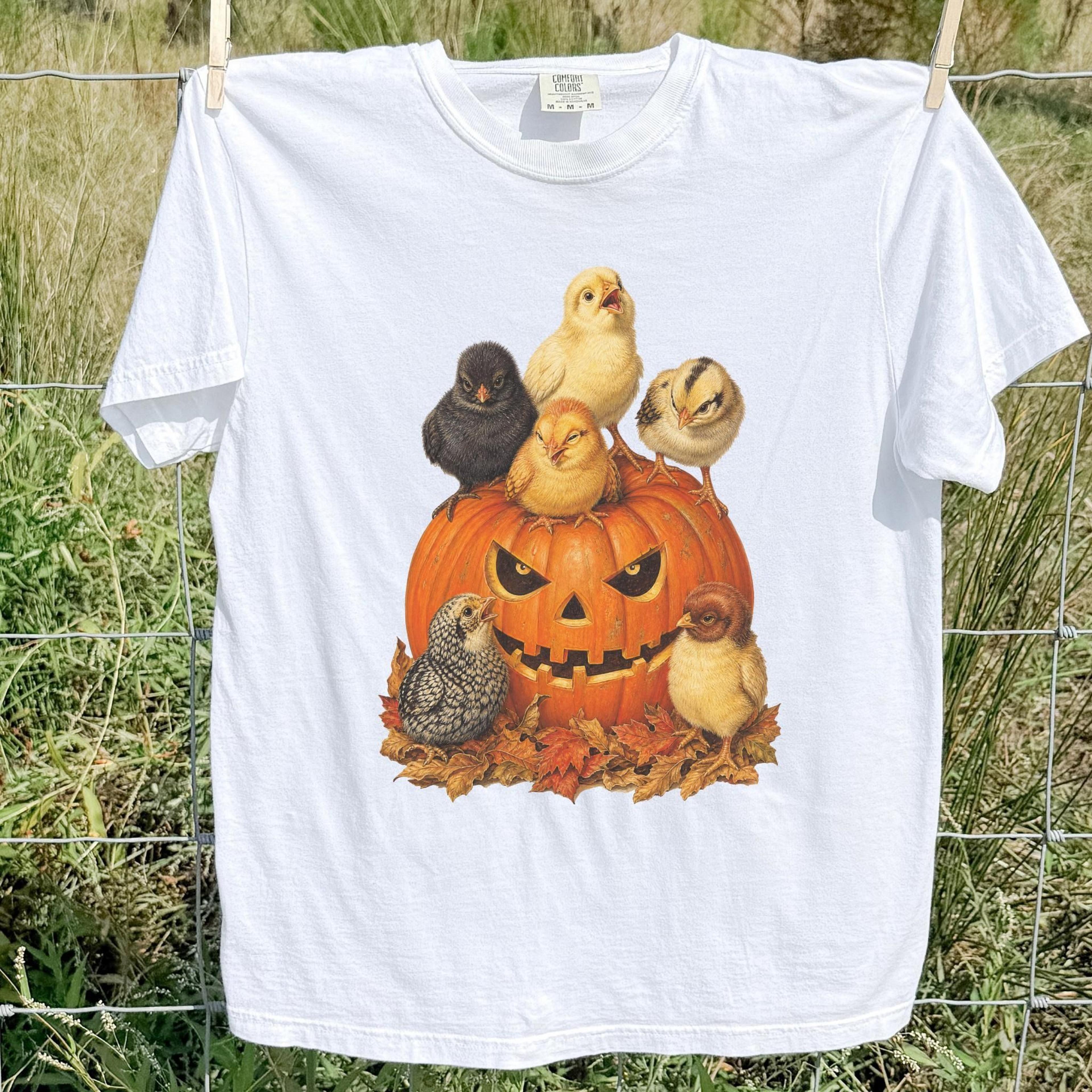 90s chicken halloween shirt, chicken vintage halloween tshirt, 90s retro pumpkin shirt, funny halloween tee, fall pumpki