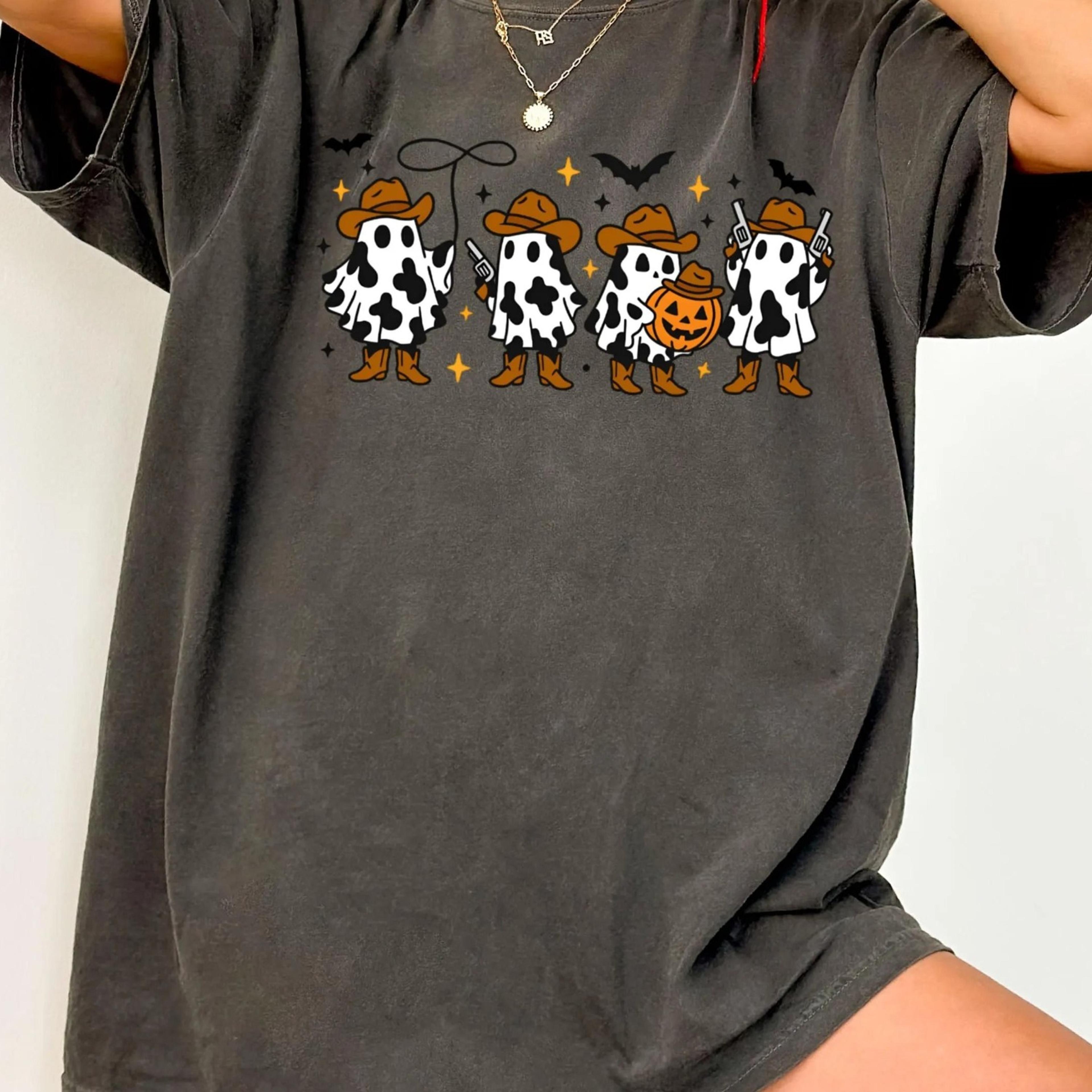 western ghost t-shirt, halloween shirt, cute ghost shirt, halloween party shir spooky fall shirt, country girl gift