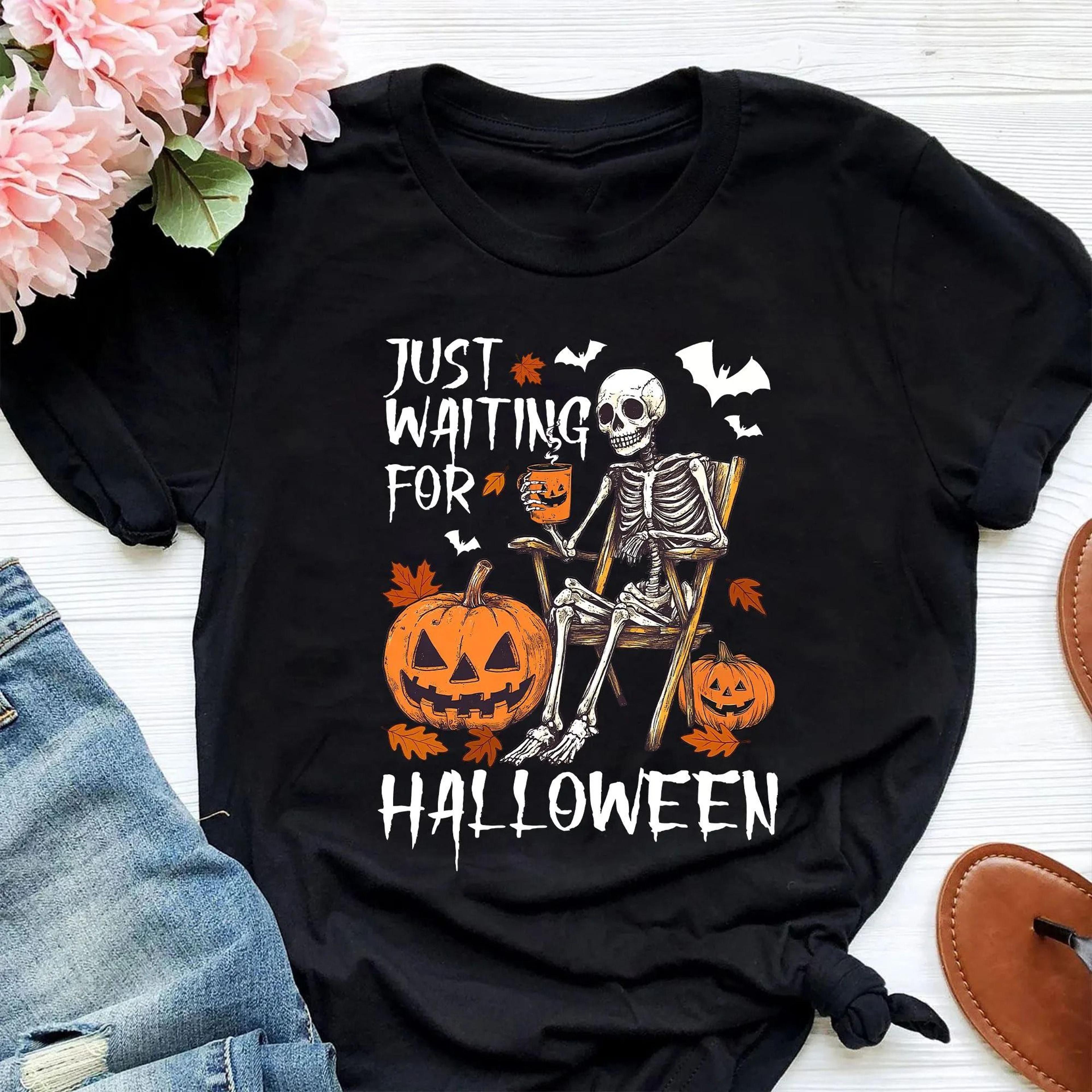 skeleton halloween shirt, funny pumpkin design