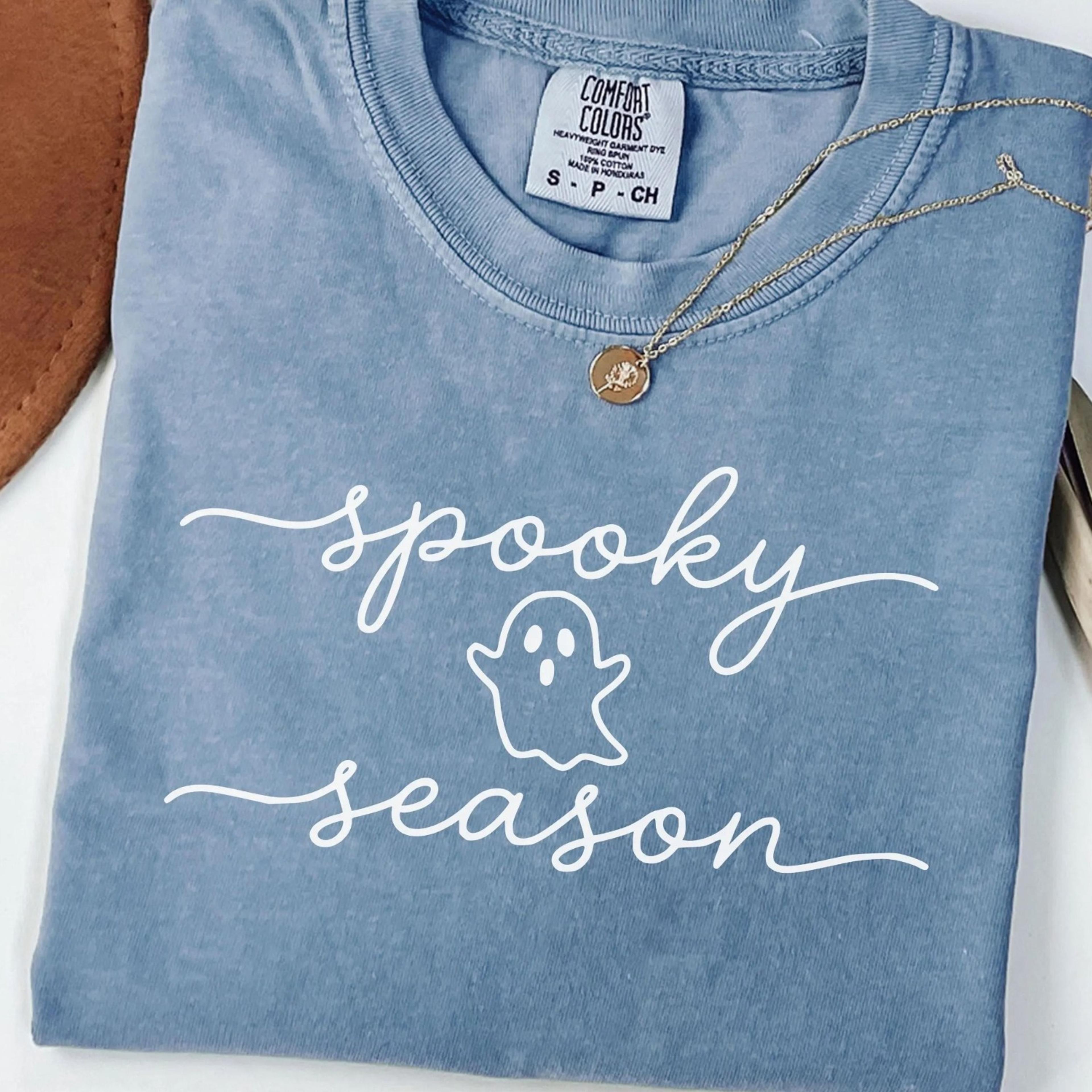 spooky season shirt, ghost shirt, cute halloween tee, womens halloween shirt, halloween gift, fall graphi