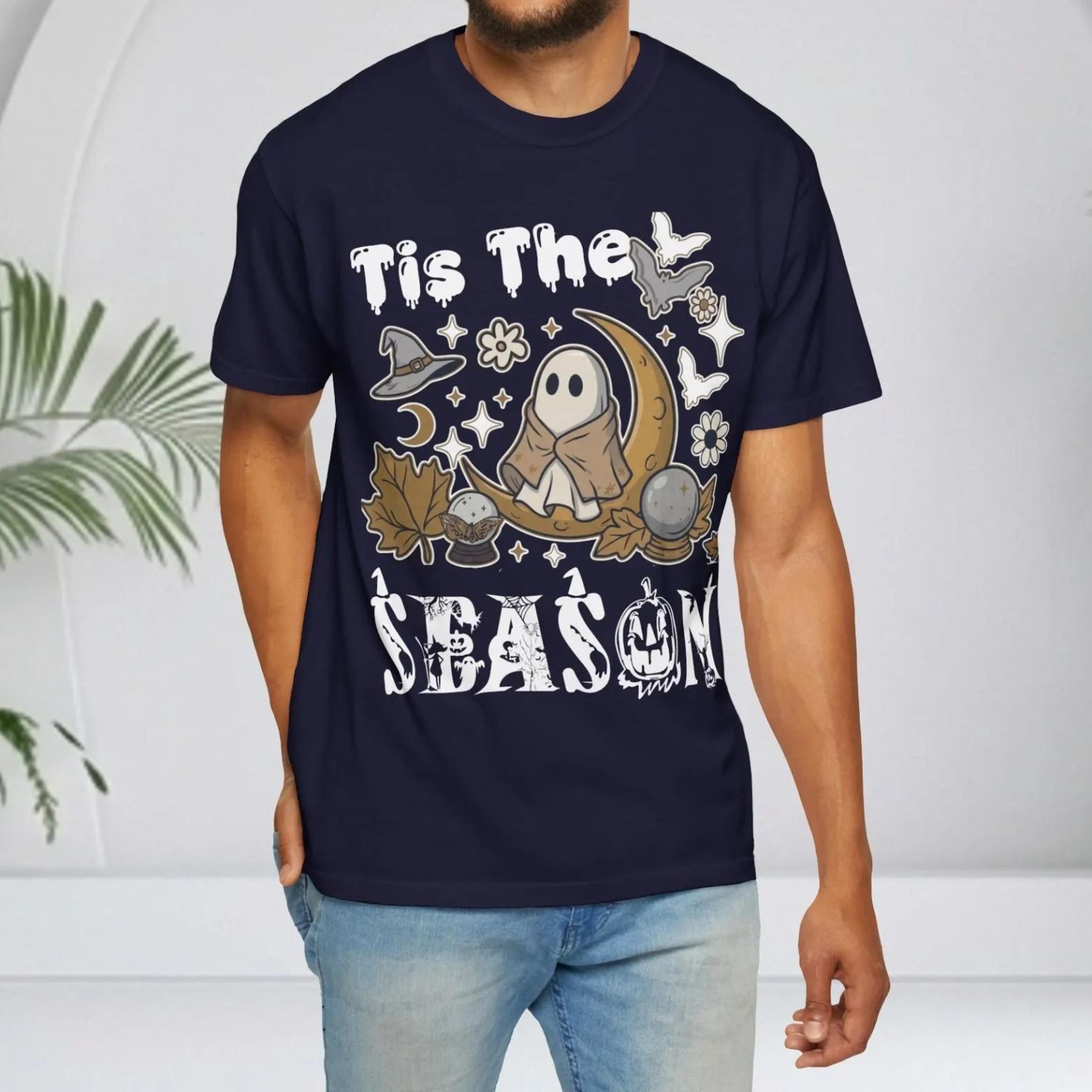 tis the season shirt, vintage halloween tee, cute ghost graphic shirt, spooky fall apparel, halloween gift