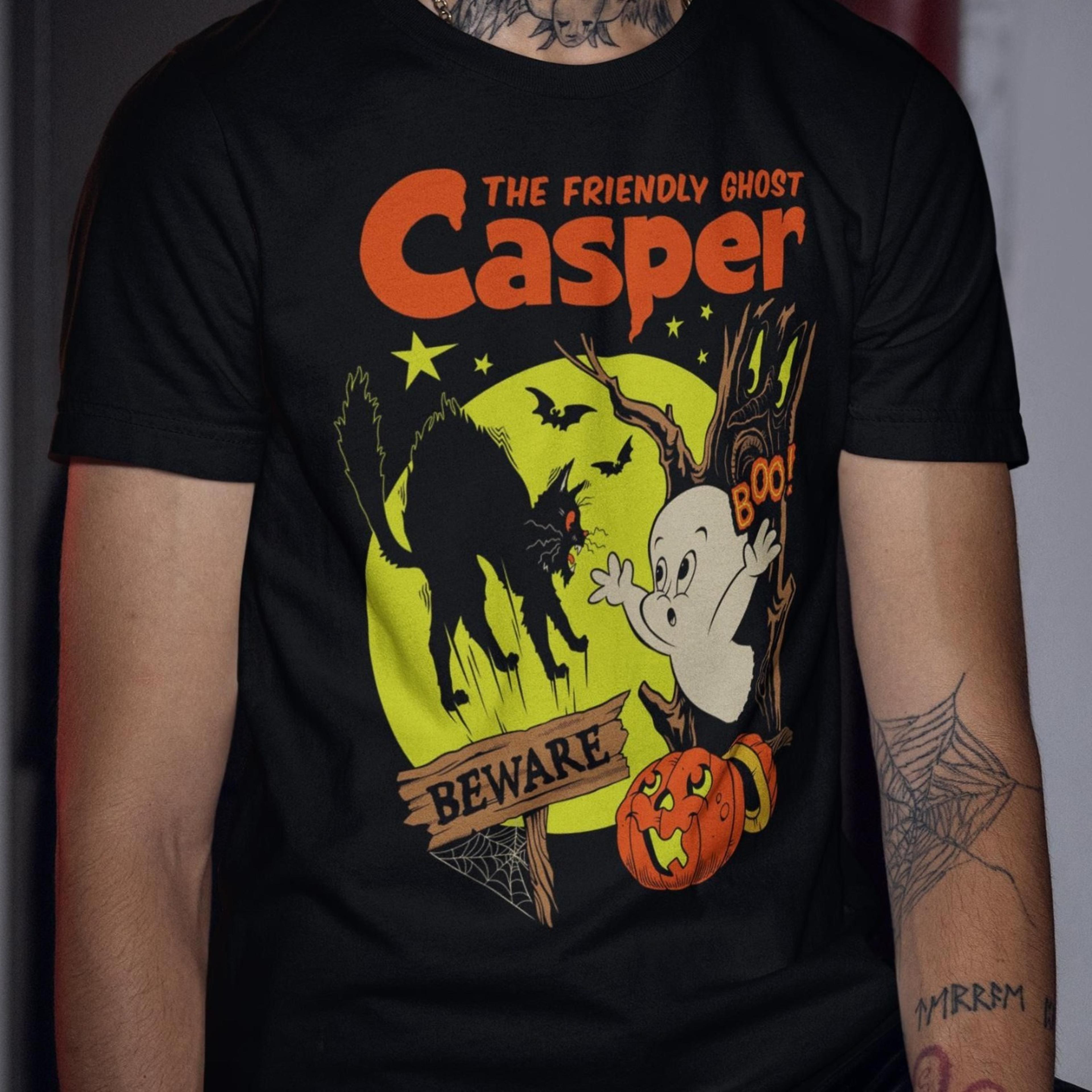 retro 80s t-shirt friendly ghost casper shirt cute halloween t-shirt spooky cute tee