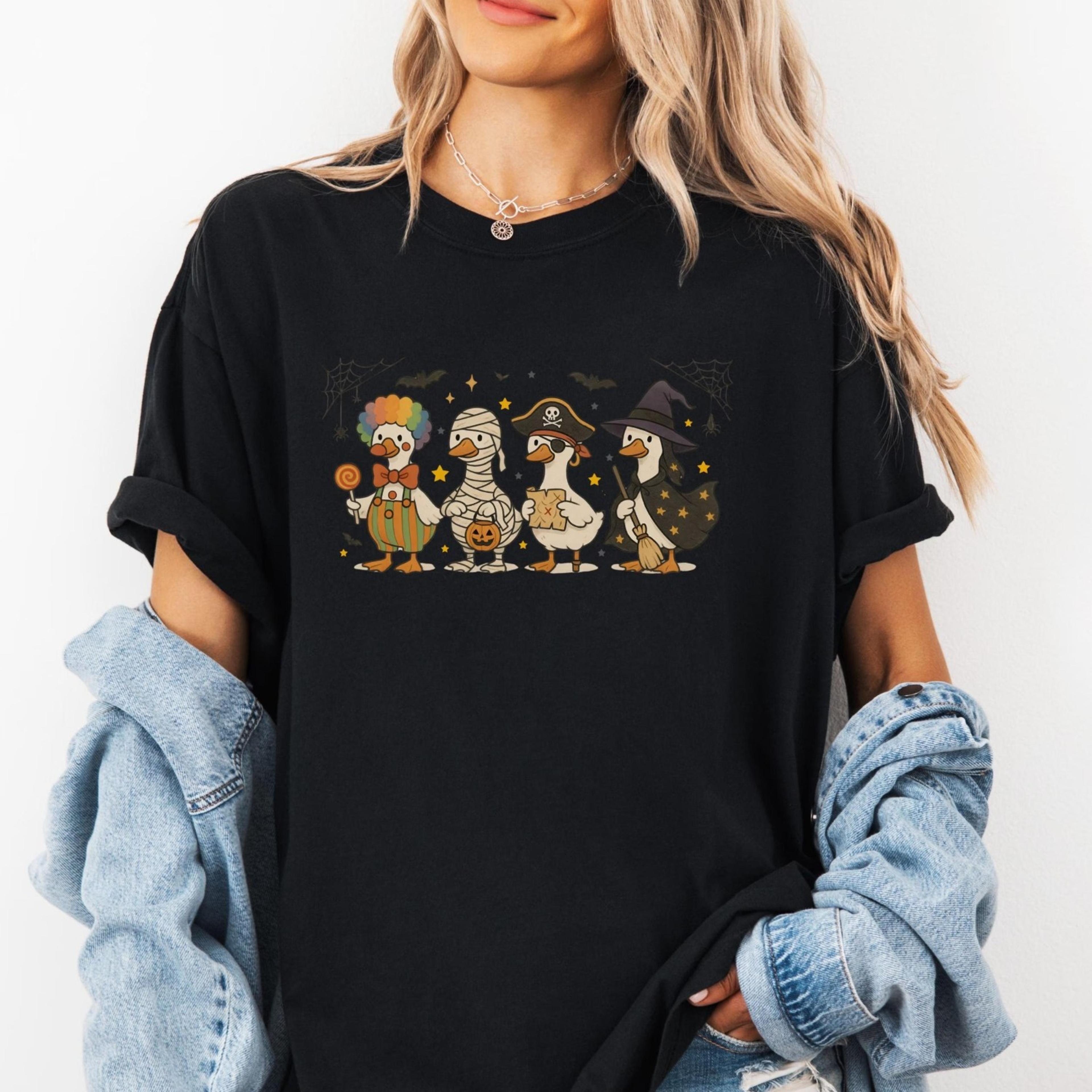 halloween goose shirt trick or treat goose tee funny halloween shirt silly goose spooky season shirt spoo