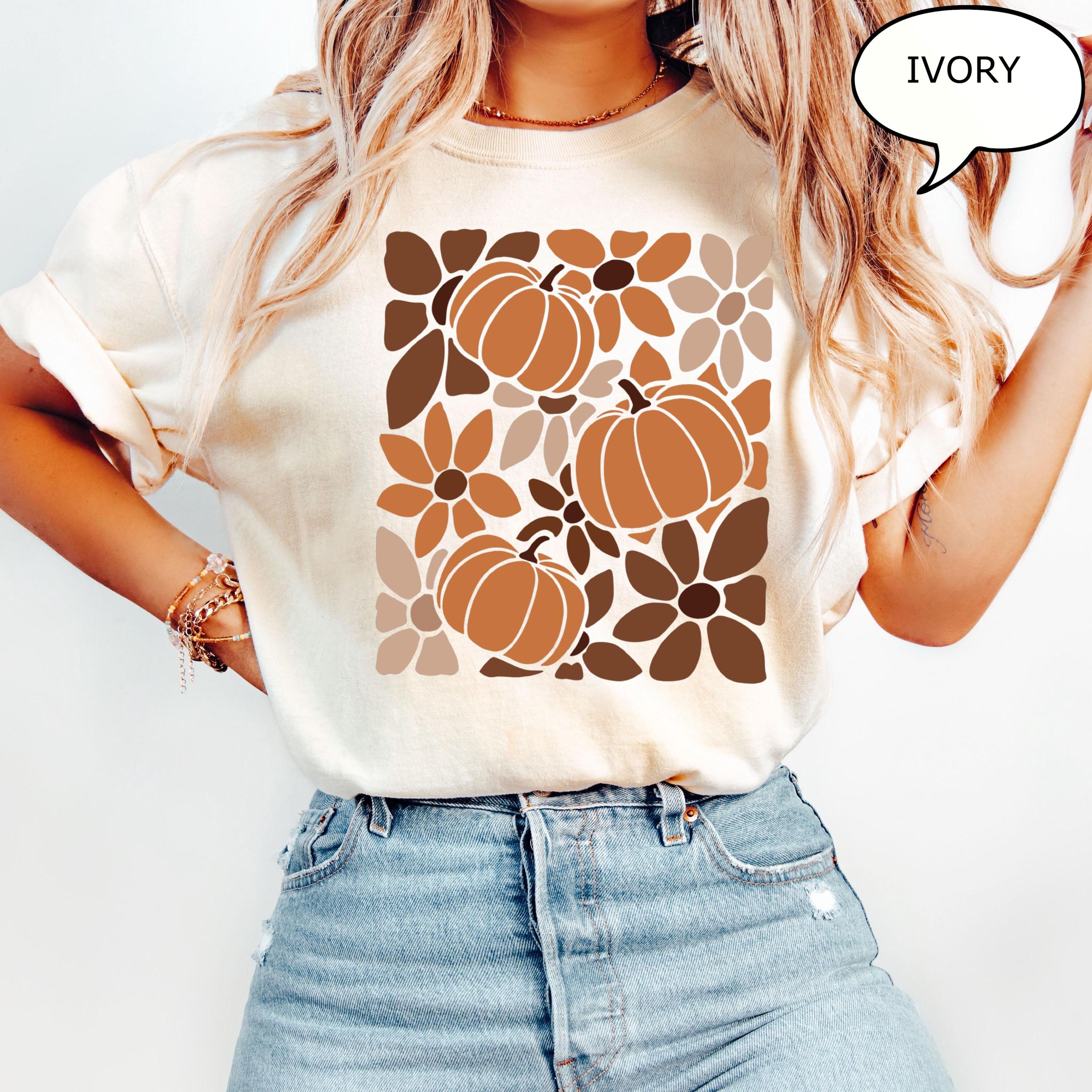 boho floral pumpkin t shirt pumpkin fall shirt autumn graphic tee thanksgiving gift