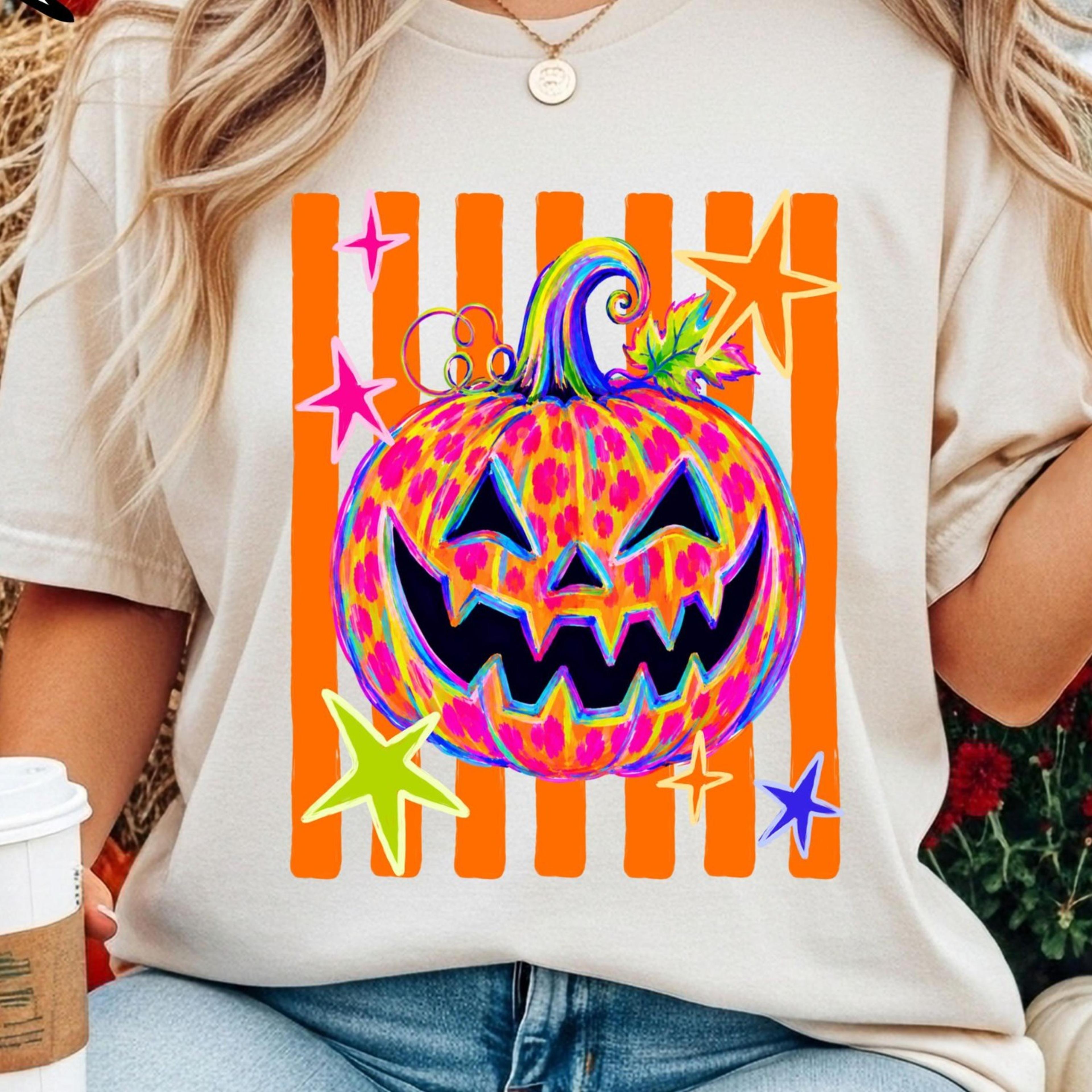 witchy pumpkin t shirt retro halloween shirt spooky pumpkin graphic tee