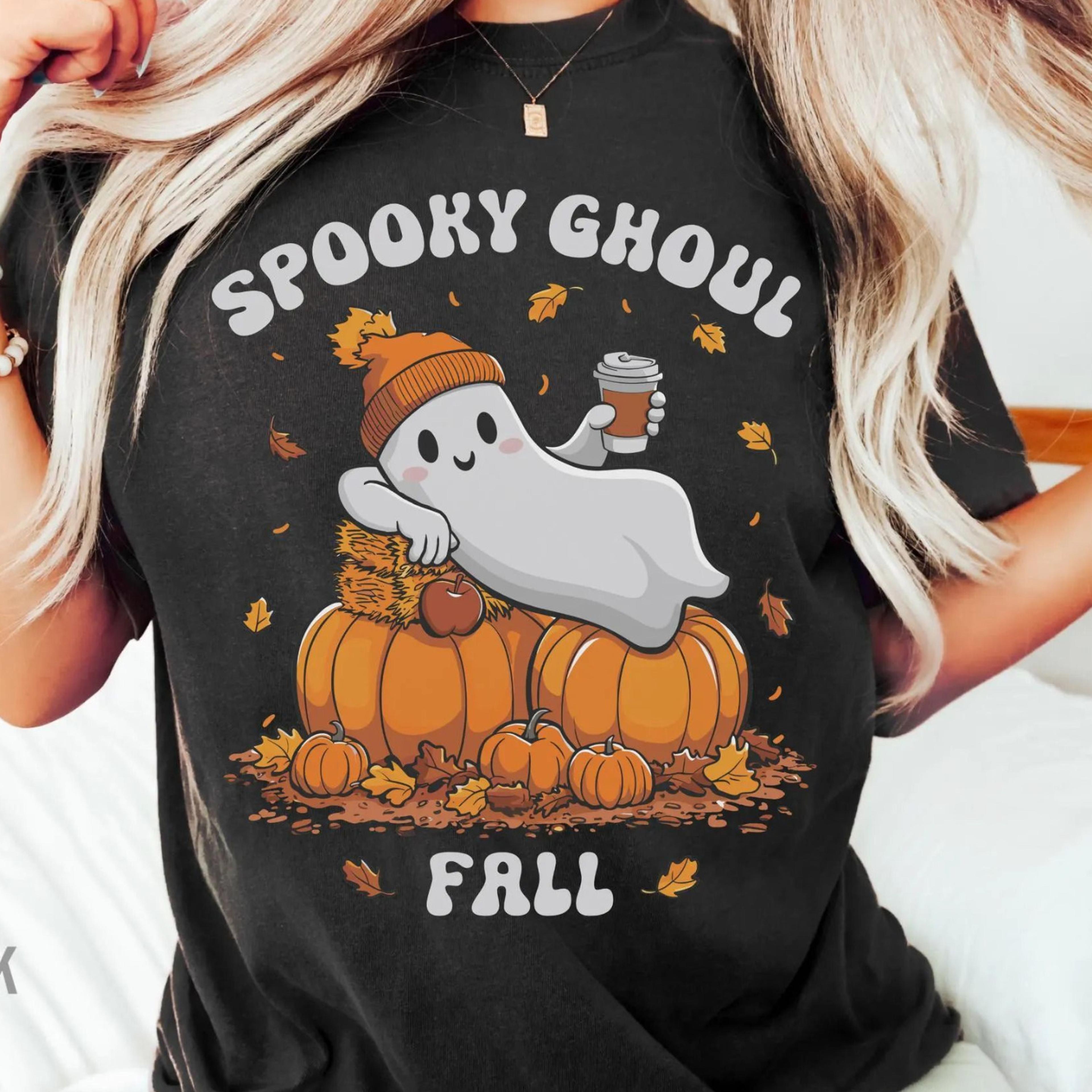halloween ghost comfort colors shirt cute ghost womens spooky season tee