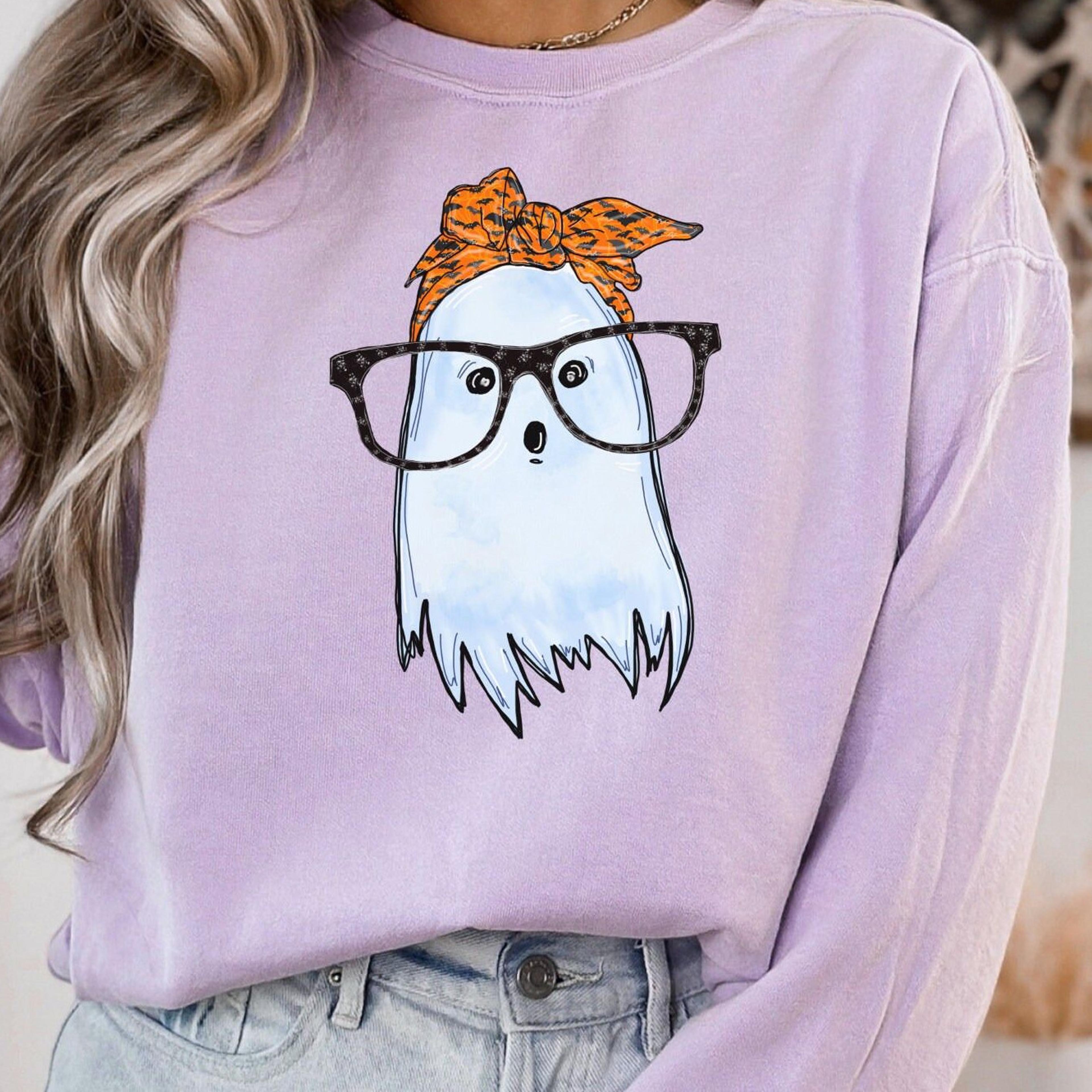 retro halloween comfort colors shirt cute ghost womens spooky season tee