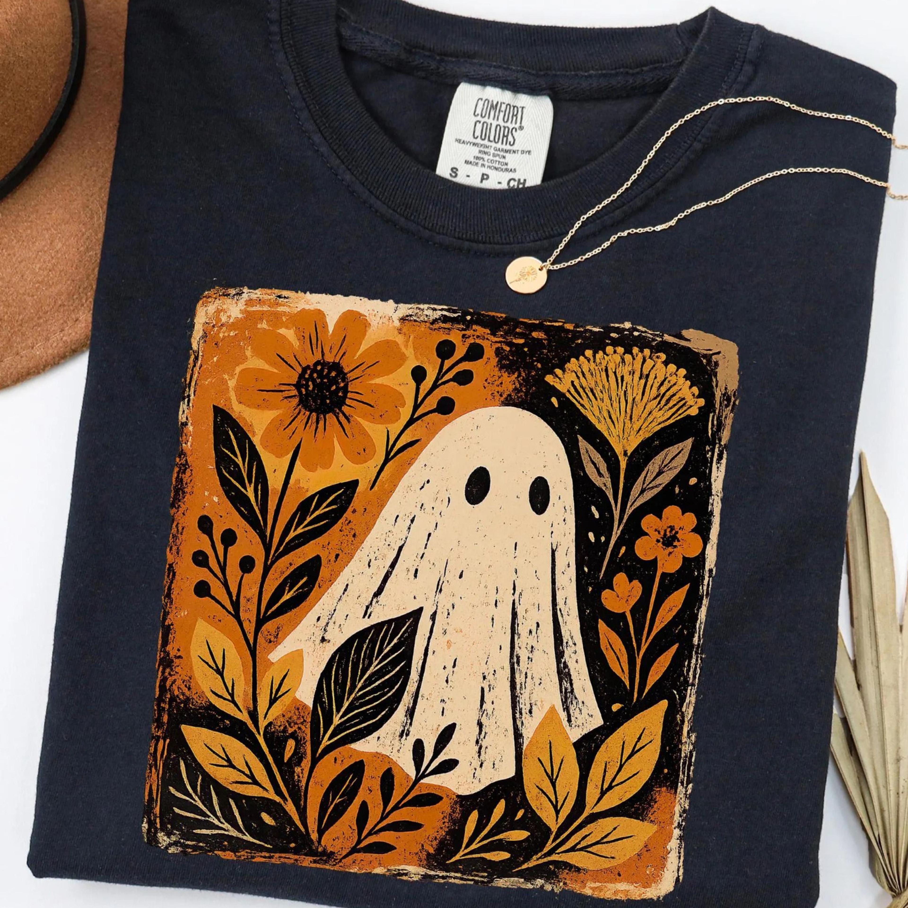 halloween ghost shirt cute ghost womens spooky season fall graphic tee