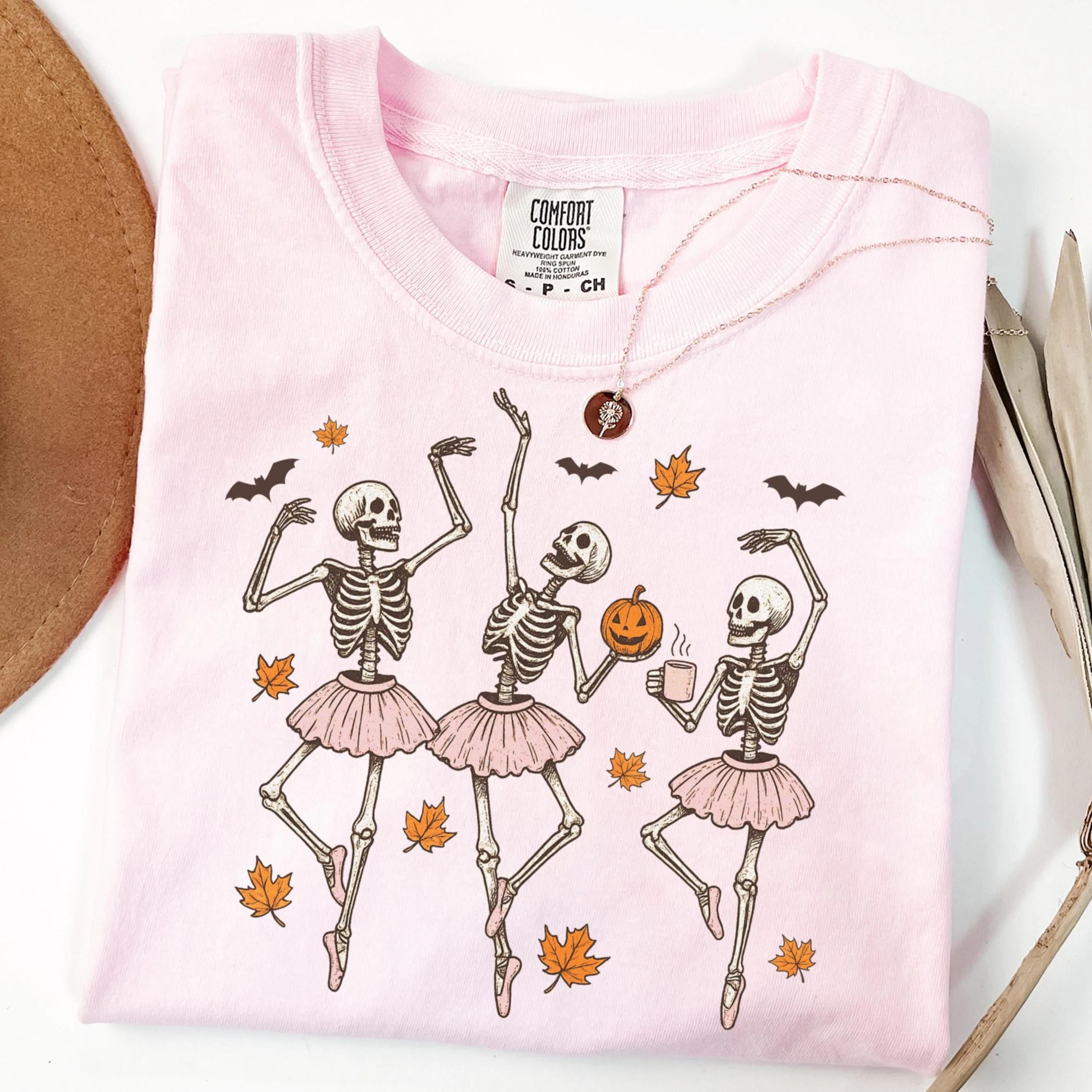 halloween shirt dancing skeletons shirt ballerina shirt spooky ballet halloween tee fall shirt shirt cute halloween tee