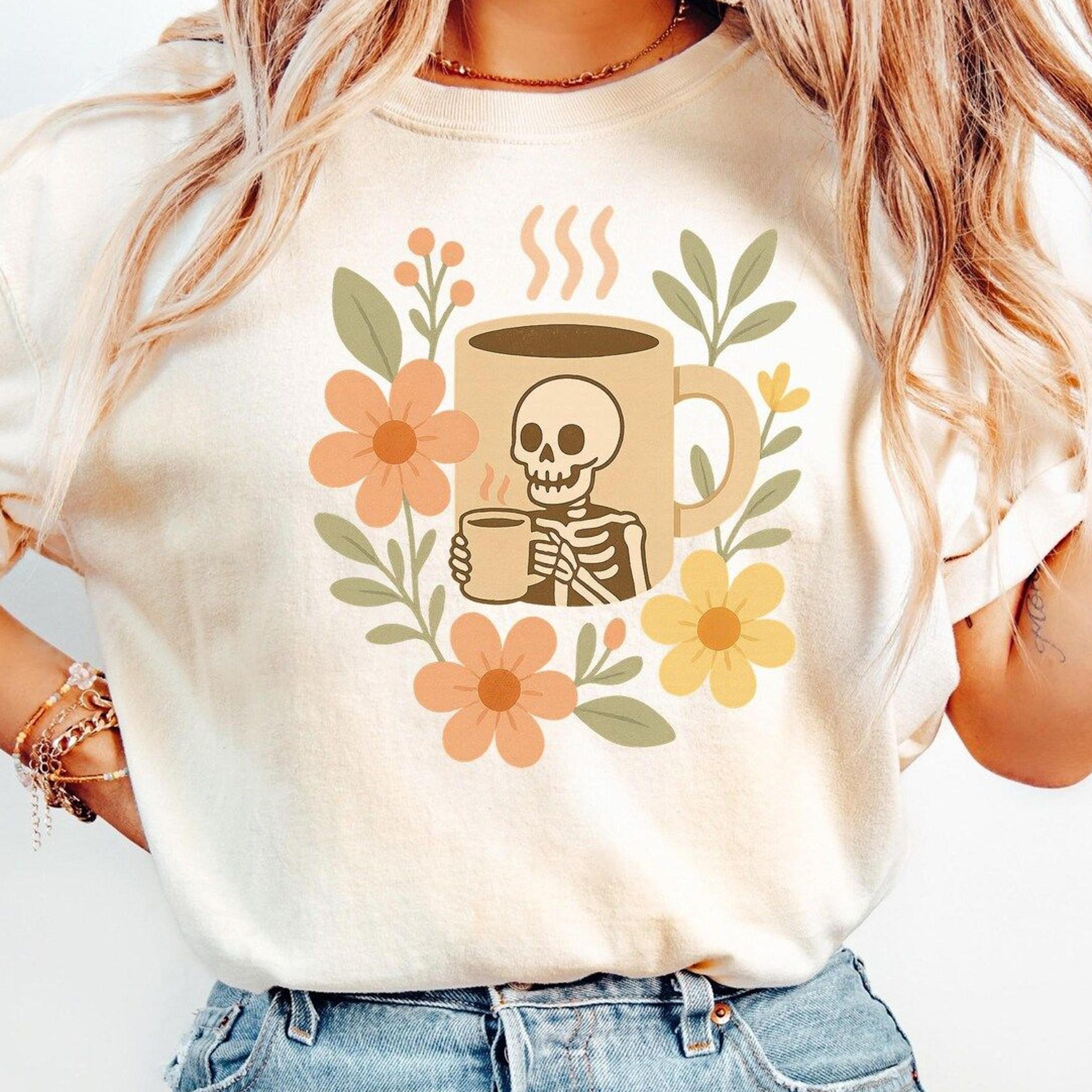skeleton comfort colors shirt never better funny sarcastic coffee graphic tee