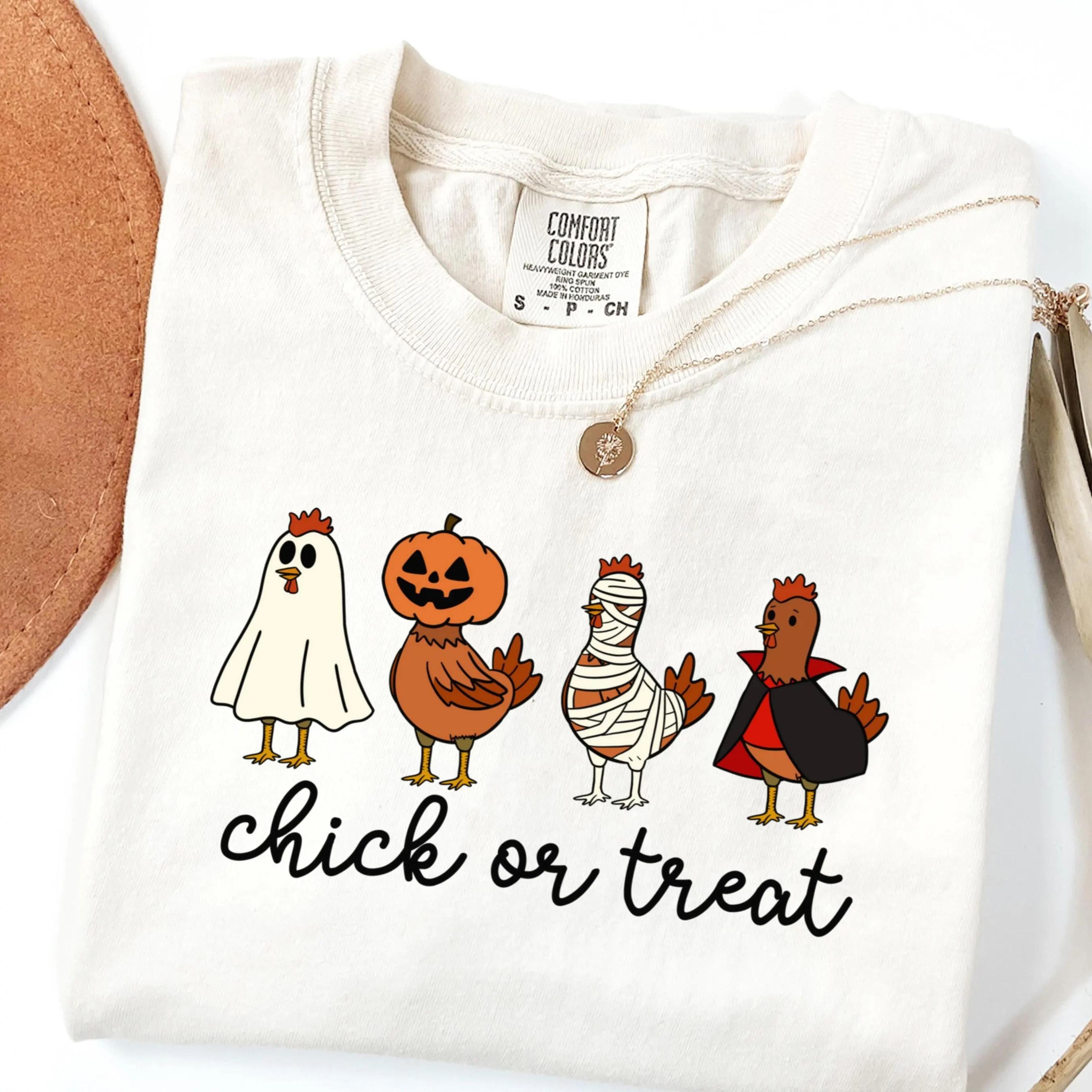 halloween shirt halloween spooky shirt chicken shirt fall halloween chicken lover tee cute ghost shirt halloween gift