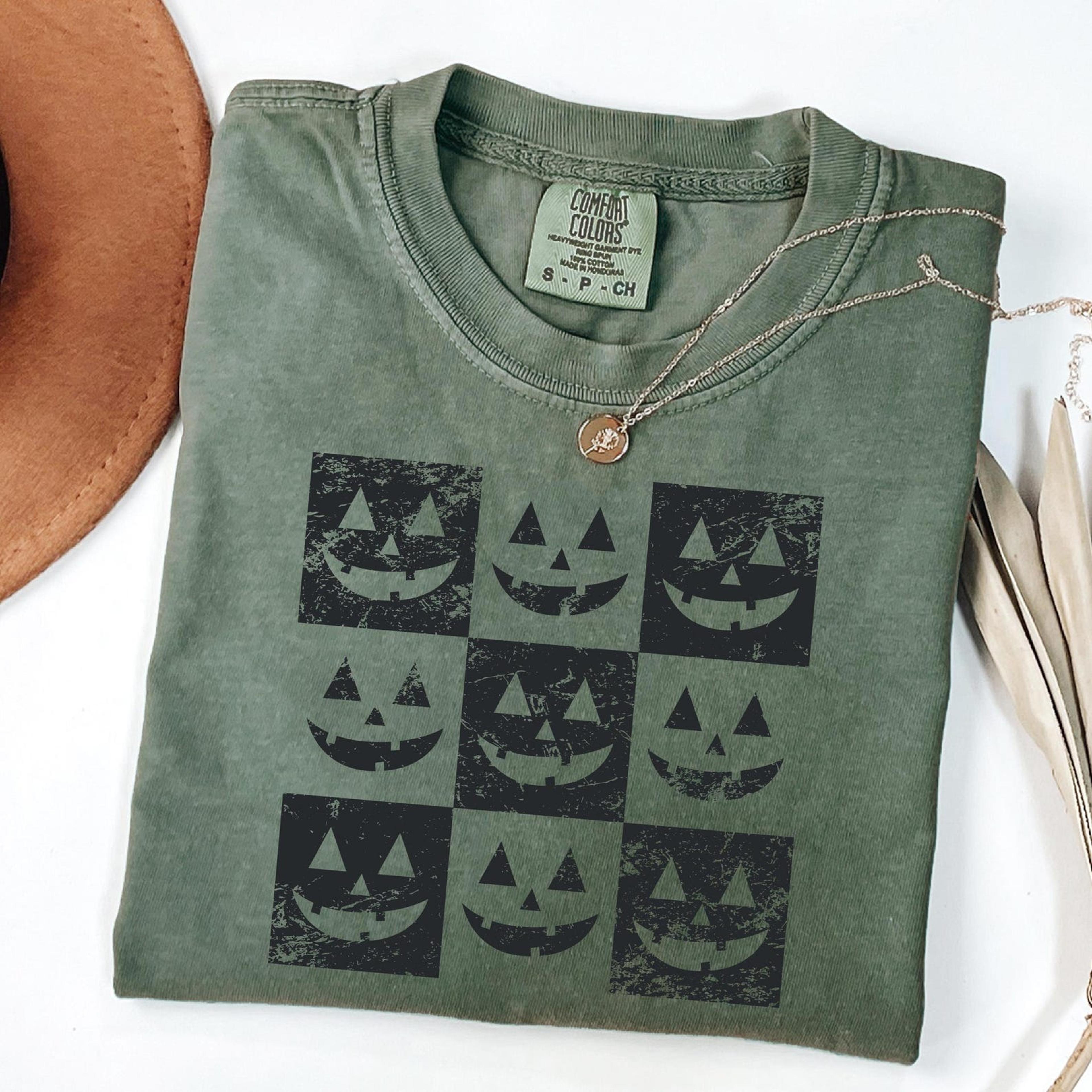 pumpkin faces halloween shirt funny womens halloween graphic tee