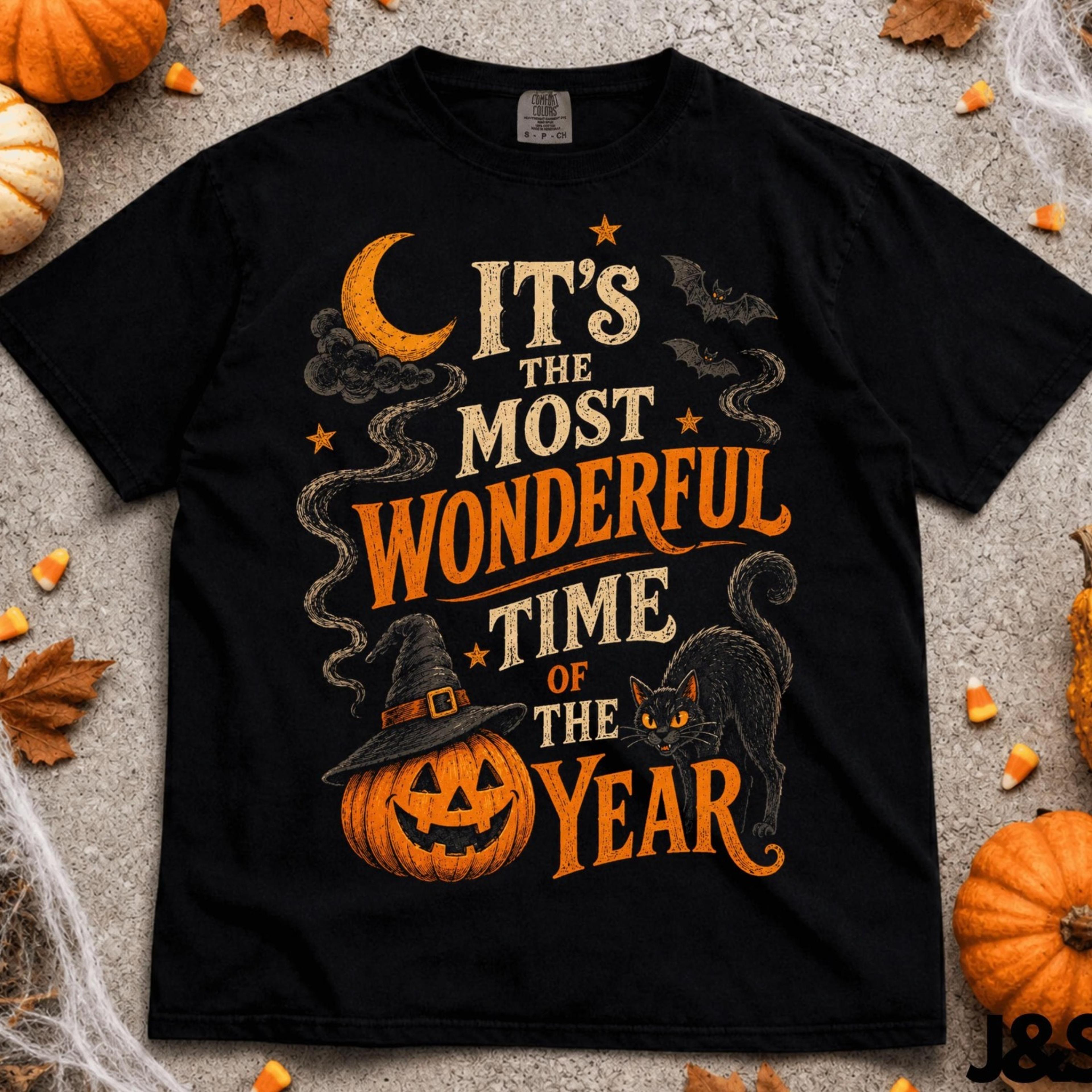 it's the most wonderful time of the year halloween shirt, spooky season pumpkin ghost tshirt vintage witchy fall graphi