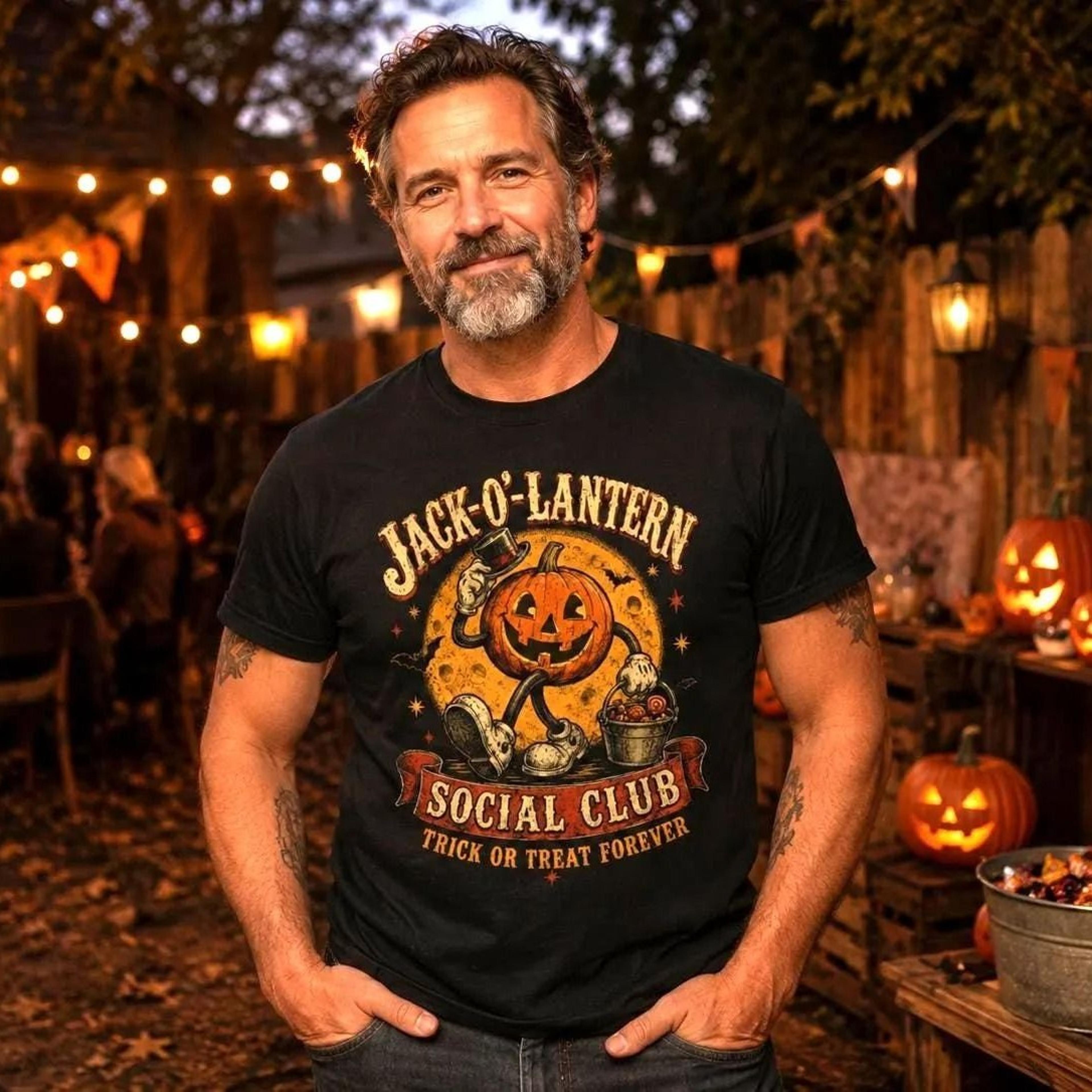 vintage halloween shirt, jack o lantern social club tee, retro pumpkin t shirt, trick or treat shirt, halloween party te