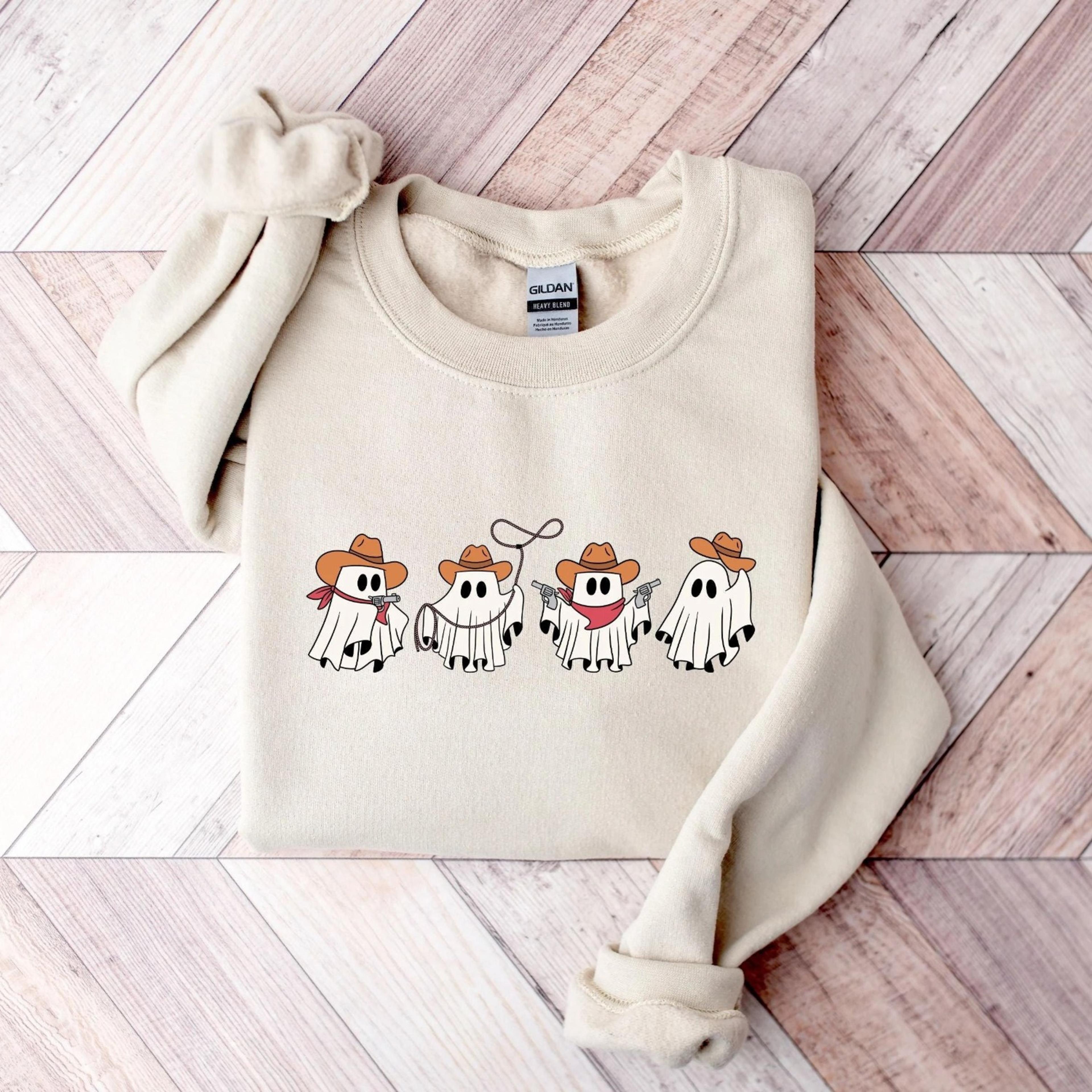 halloween cowboy sweatshirt, halloween western sweatshirt, halloween tee halloween cowboy ghost tee, western shirt, fun