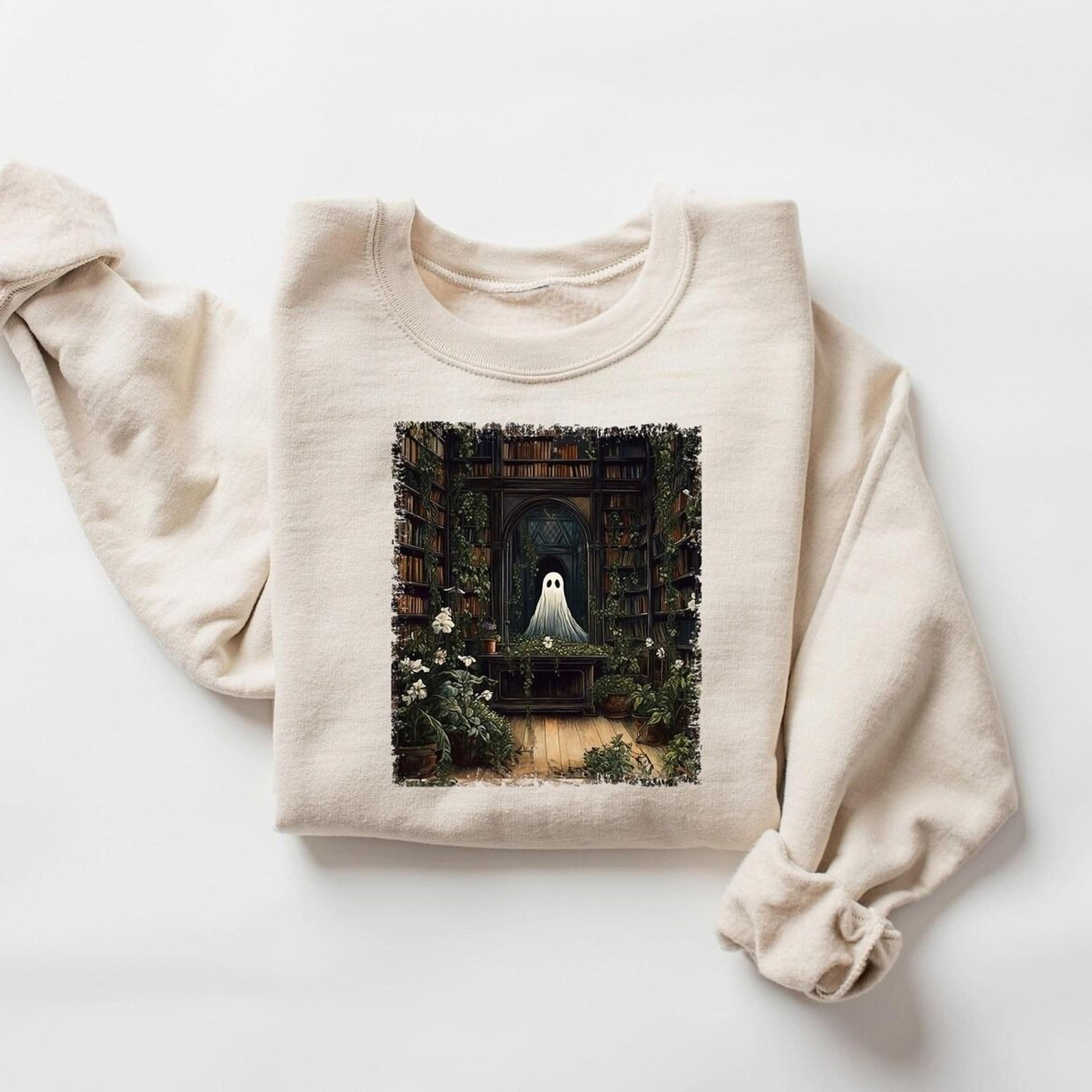 ghost book reader sweatshirt reading tee book lover gift reading enthusiast book shirt ghost reader tee