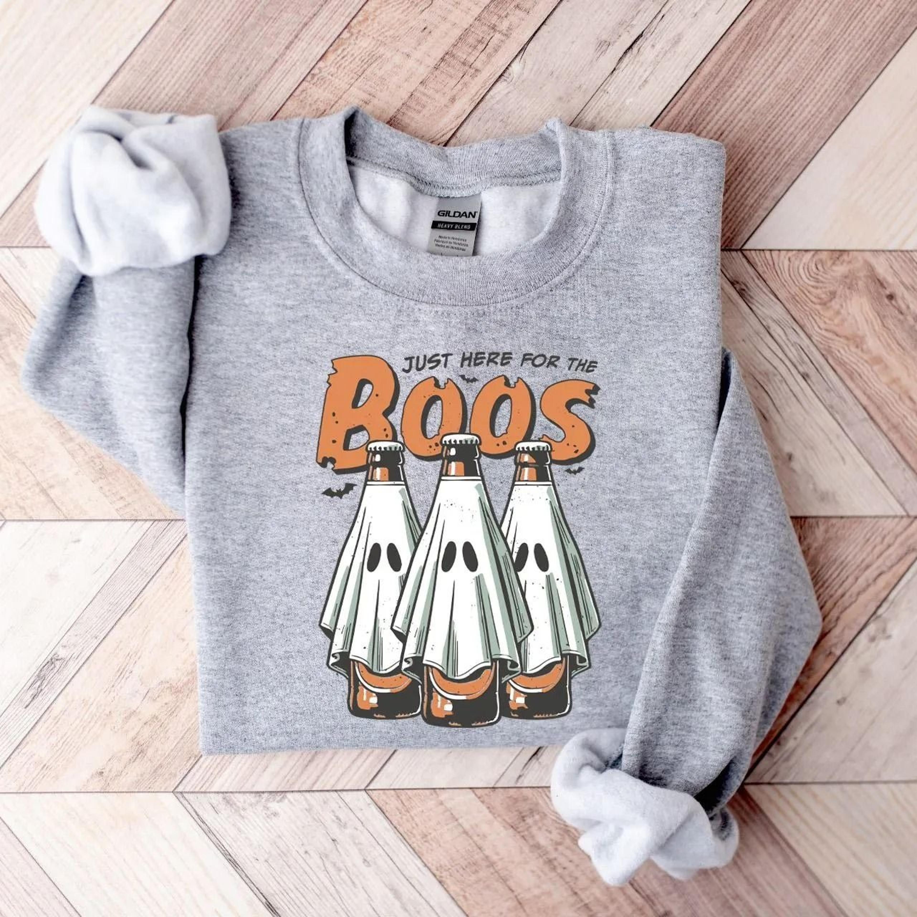 funny just here for the boos halloween sweatshirt, 6 pack booze ghost beer sweater, halloween men sweater, trendy hallow