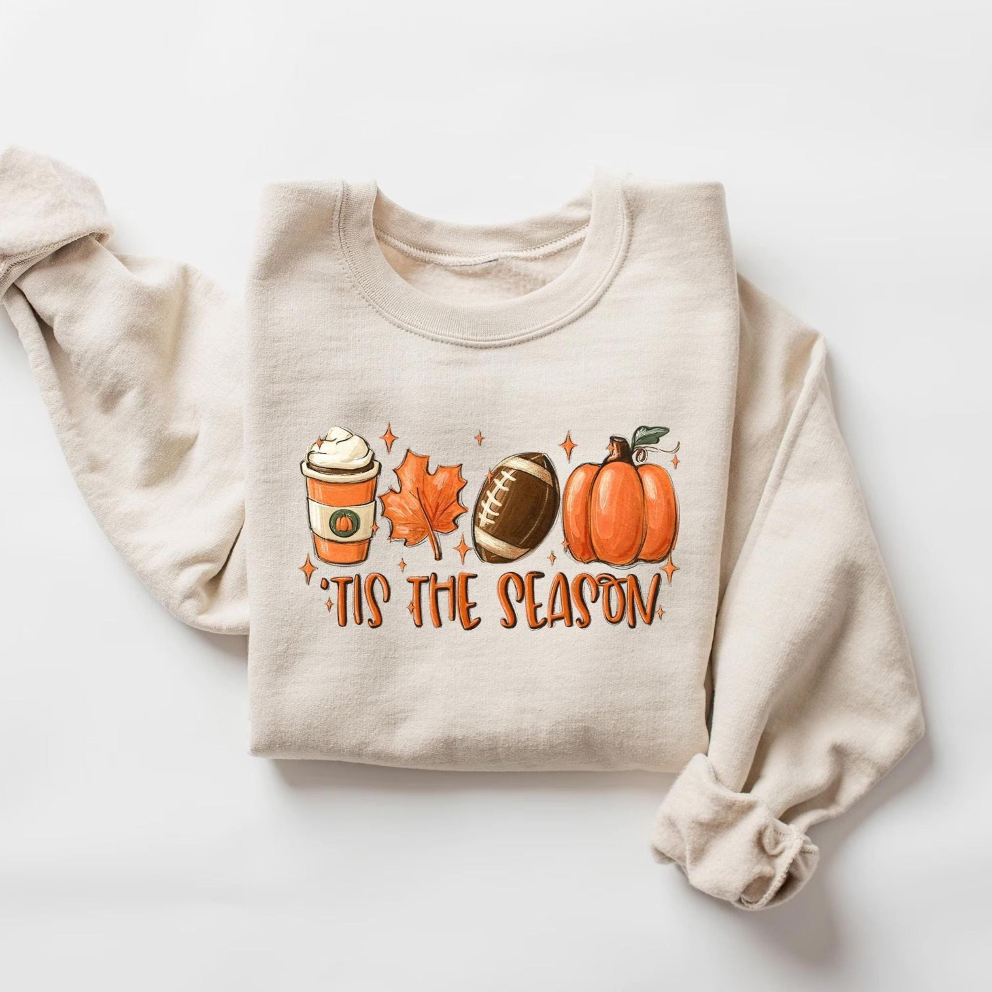 tis the season fall sweatshirt, fall football sweatshirt, football shirt, halloween sweatshirt, fall season shirt, tis t