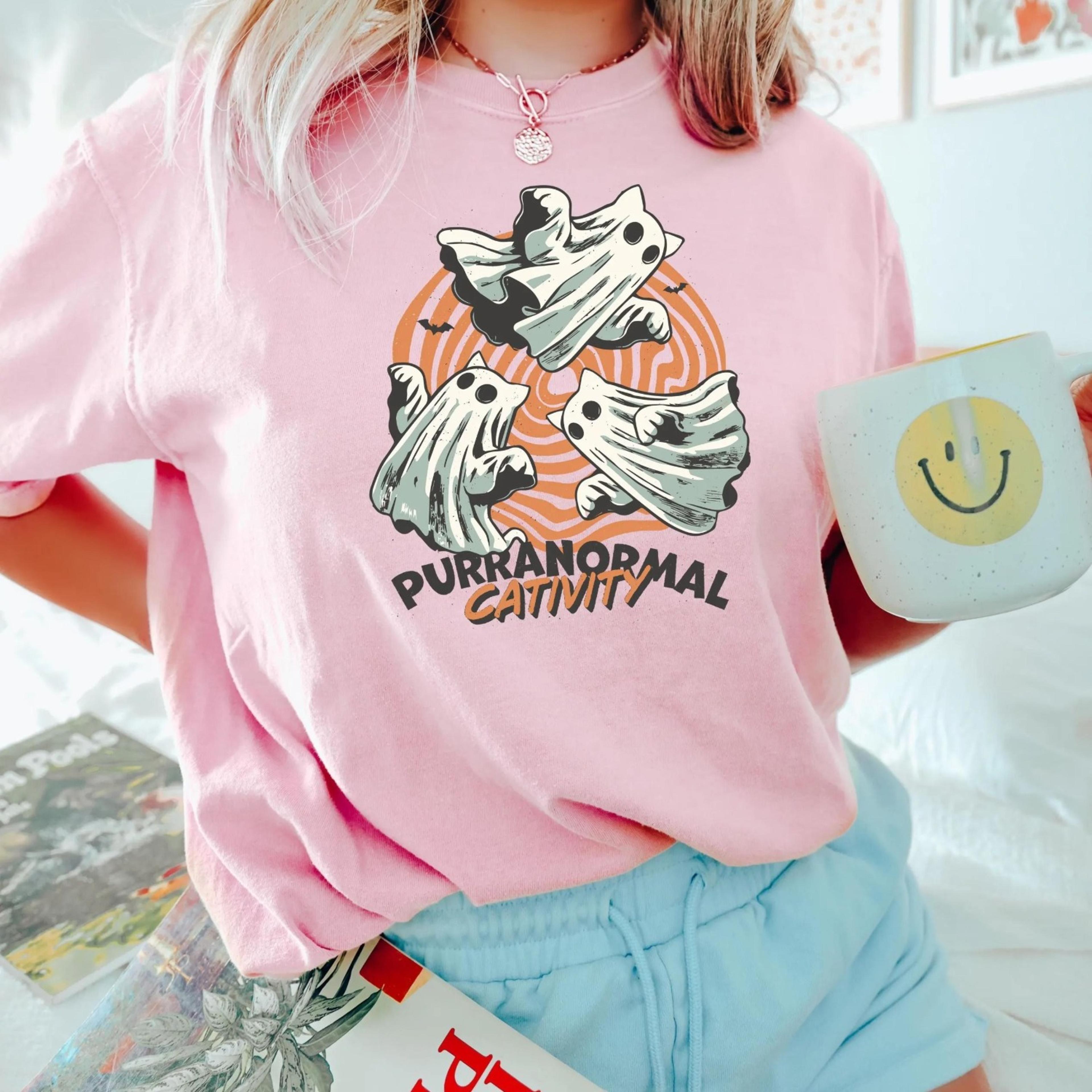 purranormal cativity shirt, cat ghosts shirt, ghost hunting shirt, spooky tee, funny cat shirt, cat lover shirt, hallowe