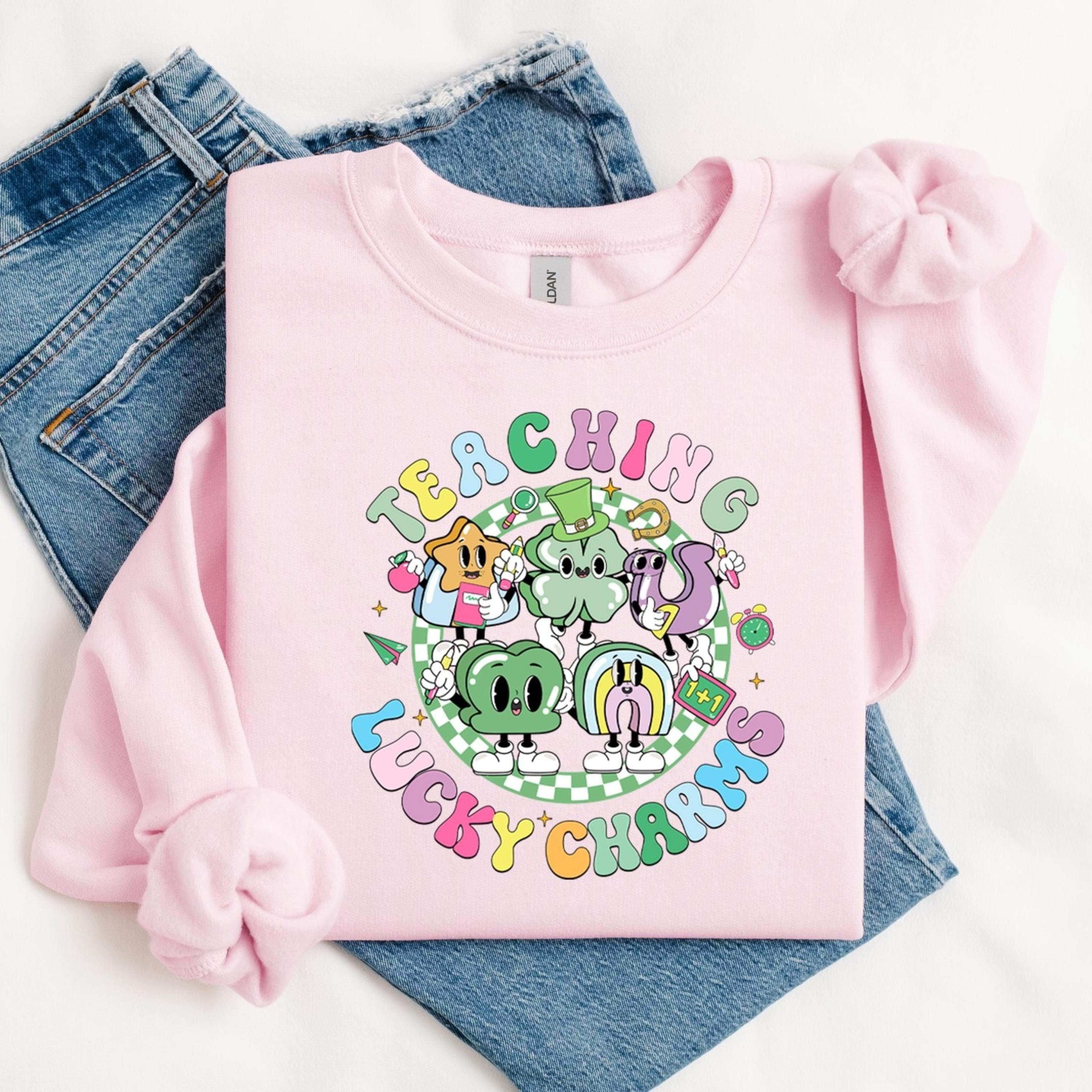 teaching lucky charms sweatshirt, lucky teacher sweatshirt, teacher gift for patrick, teachers lucky charms sweatshirt g
