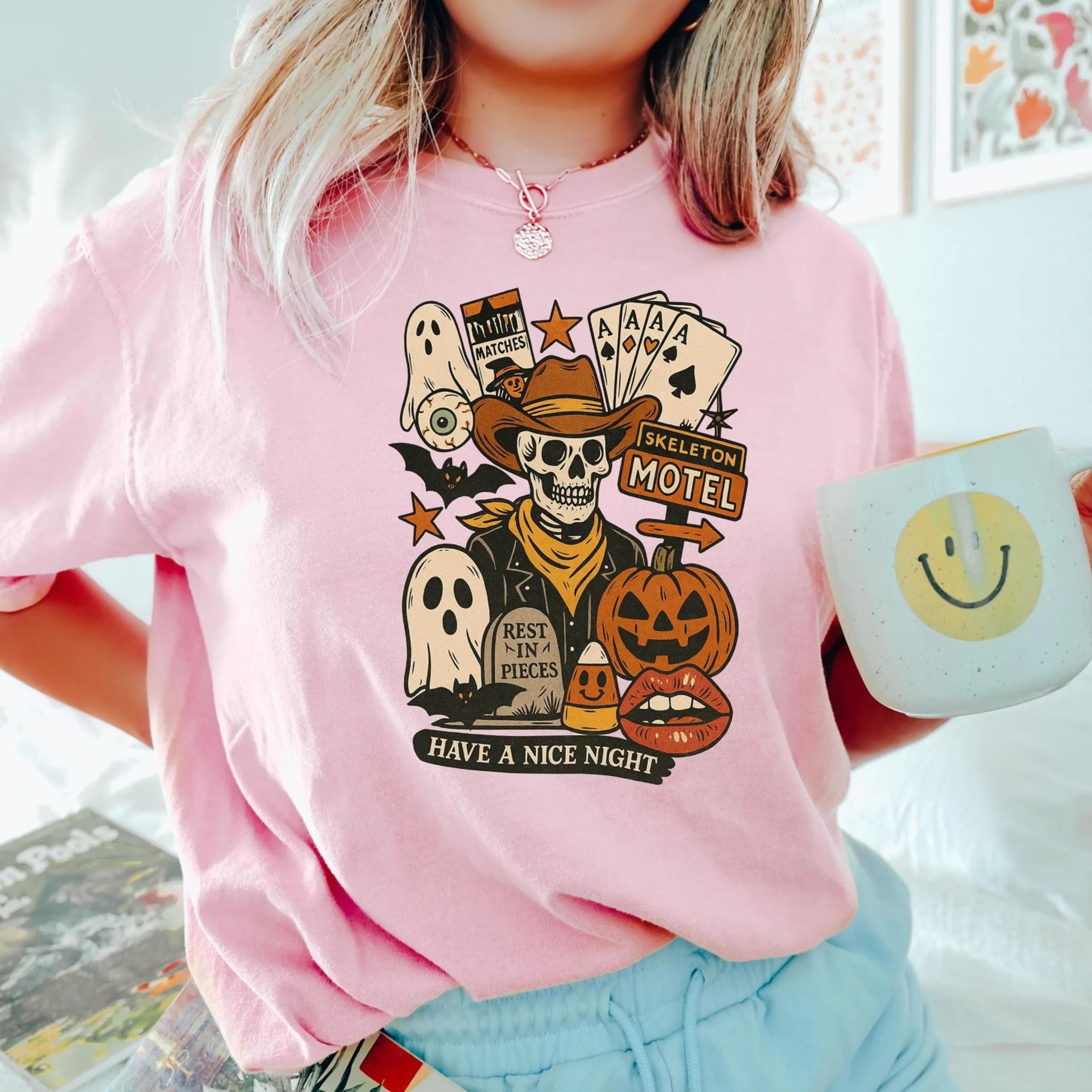 western skeleton shirt, retro halloween t-shirt, country skeleton tee, halloween outfit, halloween gift, ghost shirt, ha