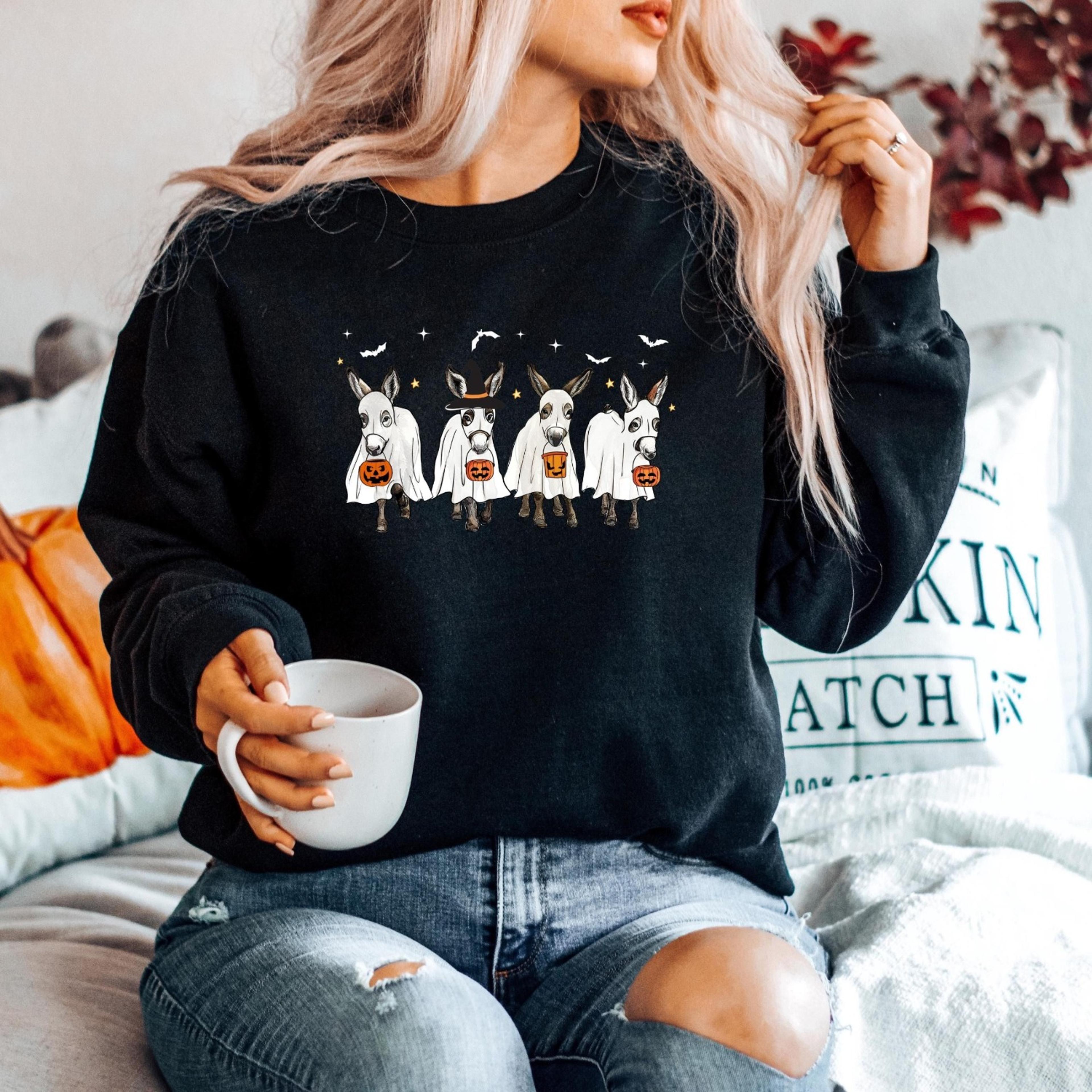 halloween donkey sweatshirt, spooky donkey shirt, fall shirt, farm animal shirt, halloween sweatshirt, halloween costume