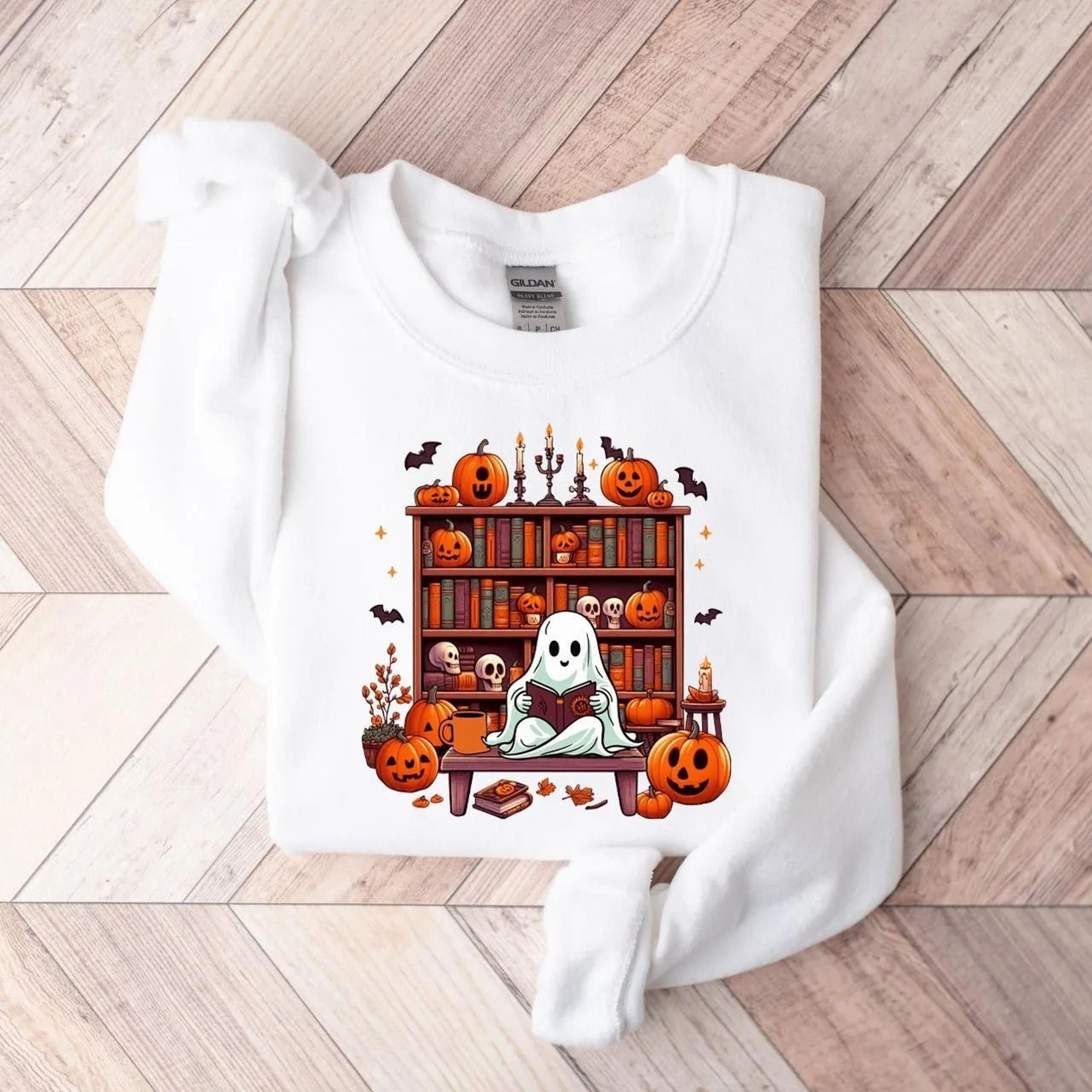 ghost book reader sweatshirt reading tee book lover gift