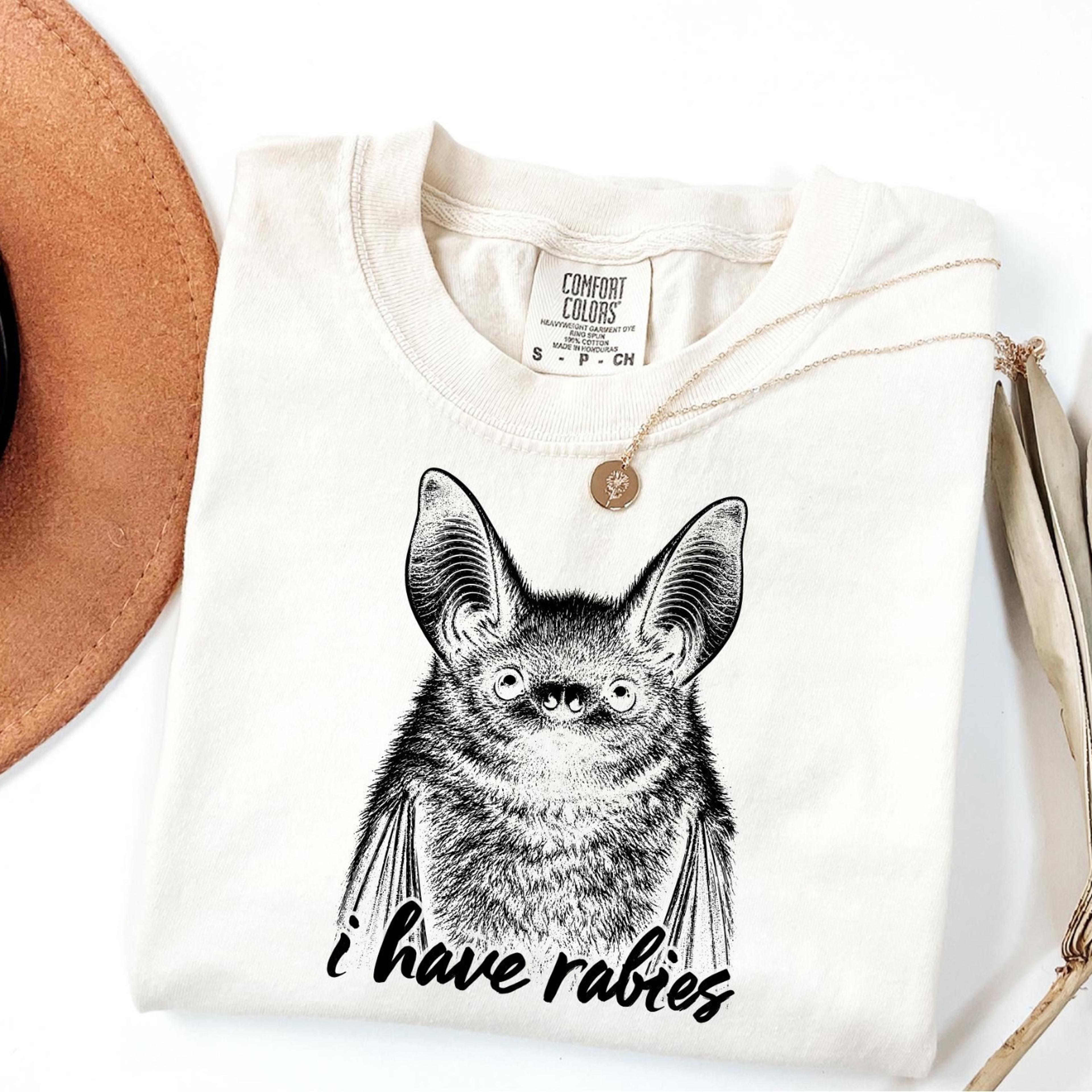 funny bat halloween shirt i have rabies graphic tee