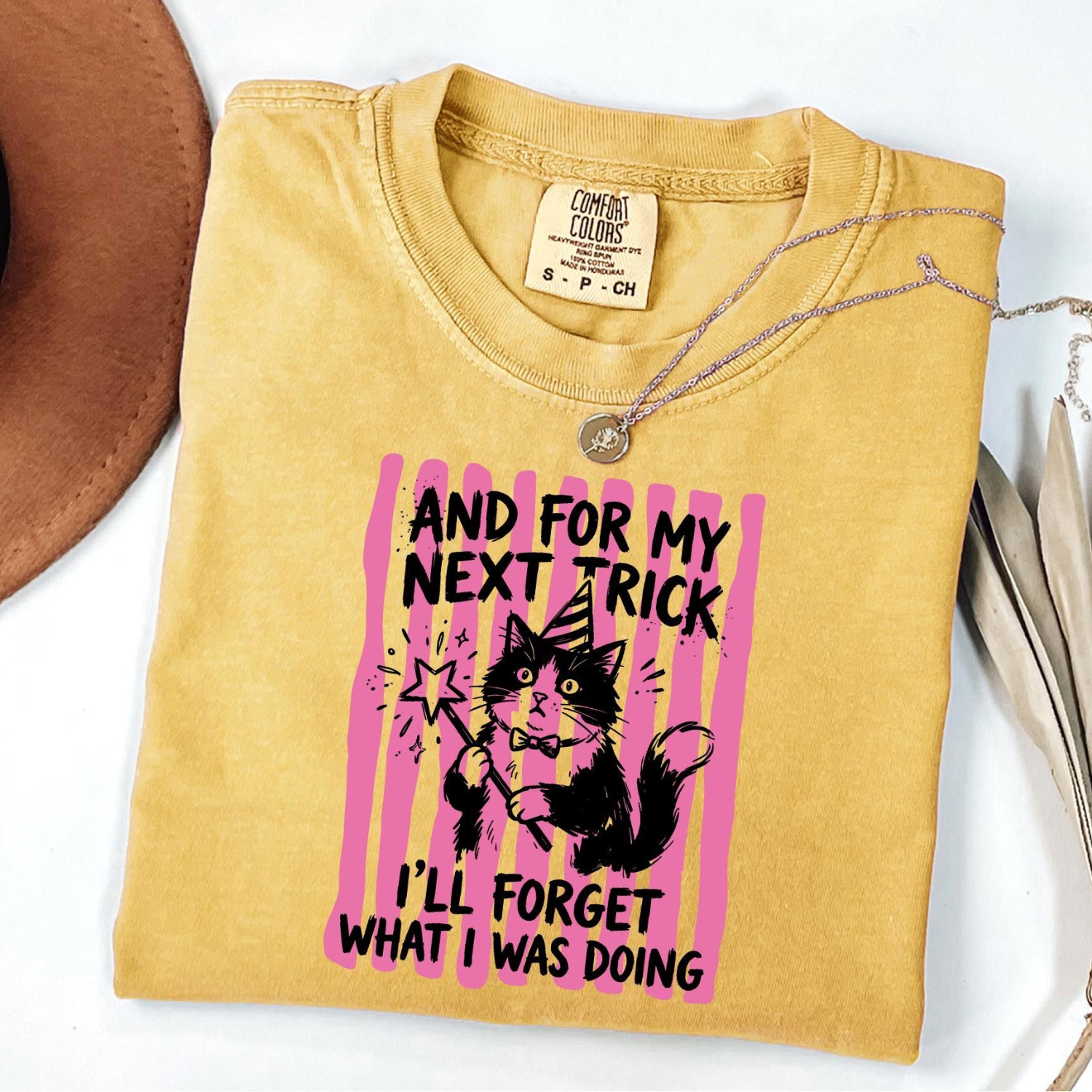 funny cat halloween shirt and for my next trick graphic tee