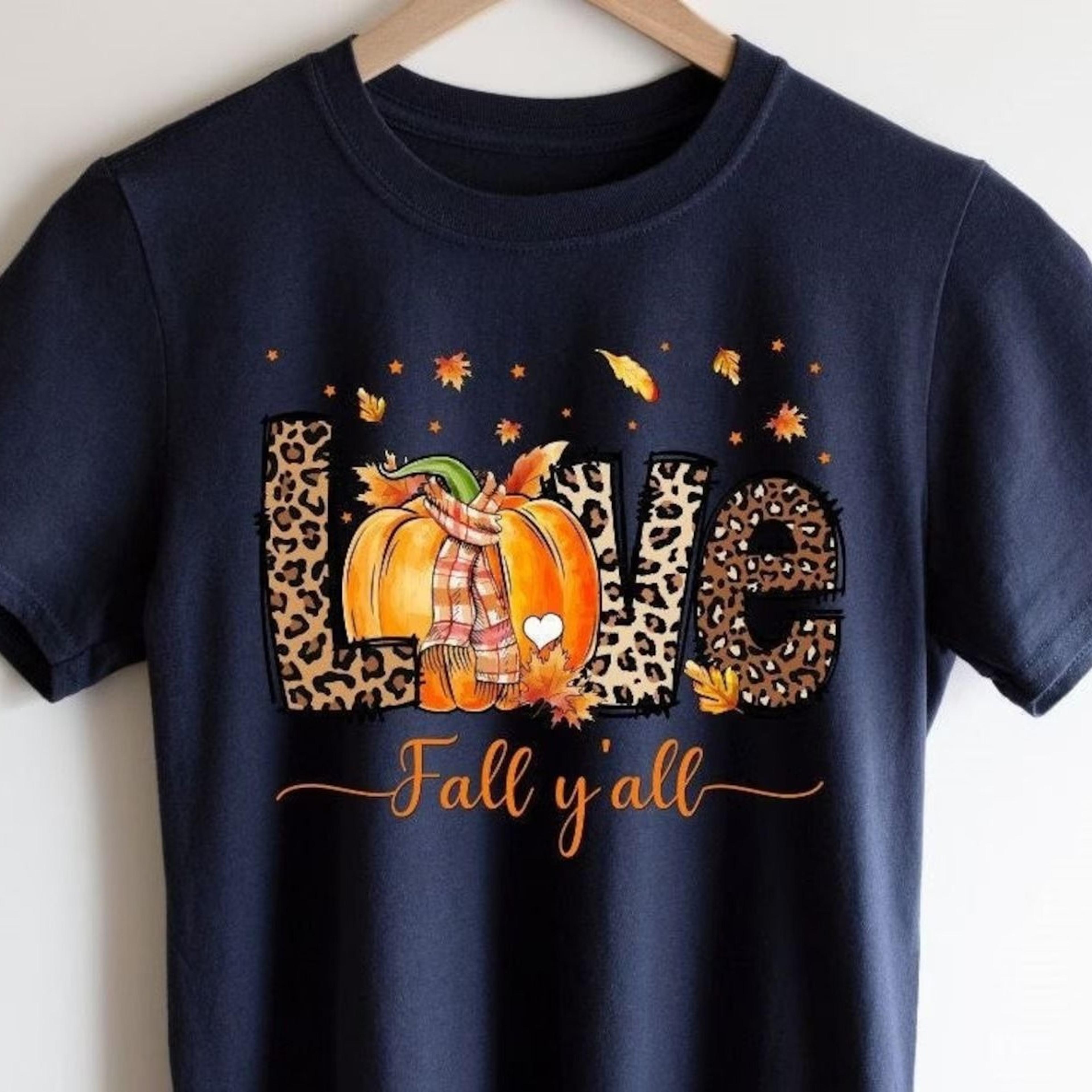 love fall y'all pumpkin shirt, fall pumpkin shirt, fall y'all shirt, pumpkin leopard shirt, fall shirt,pumpkin shirt,lov