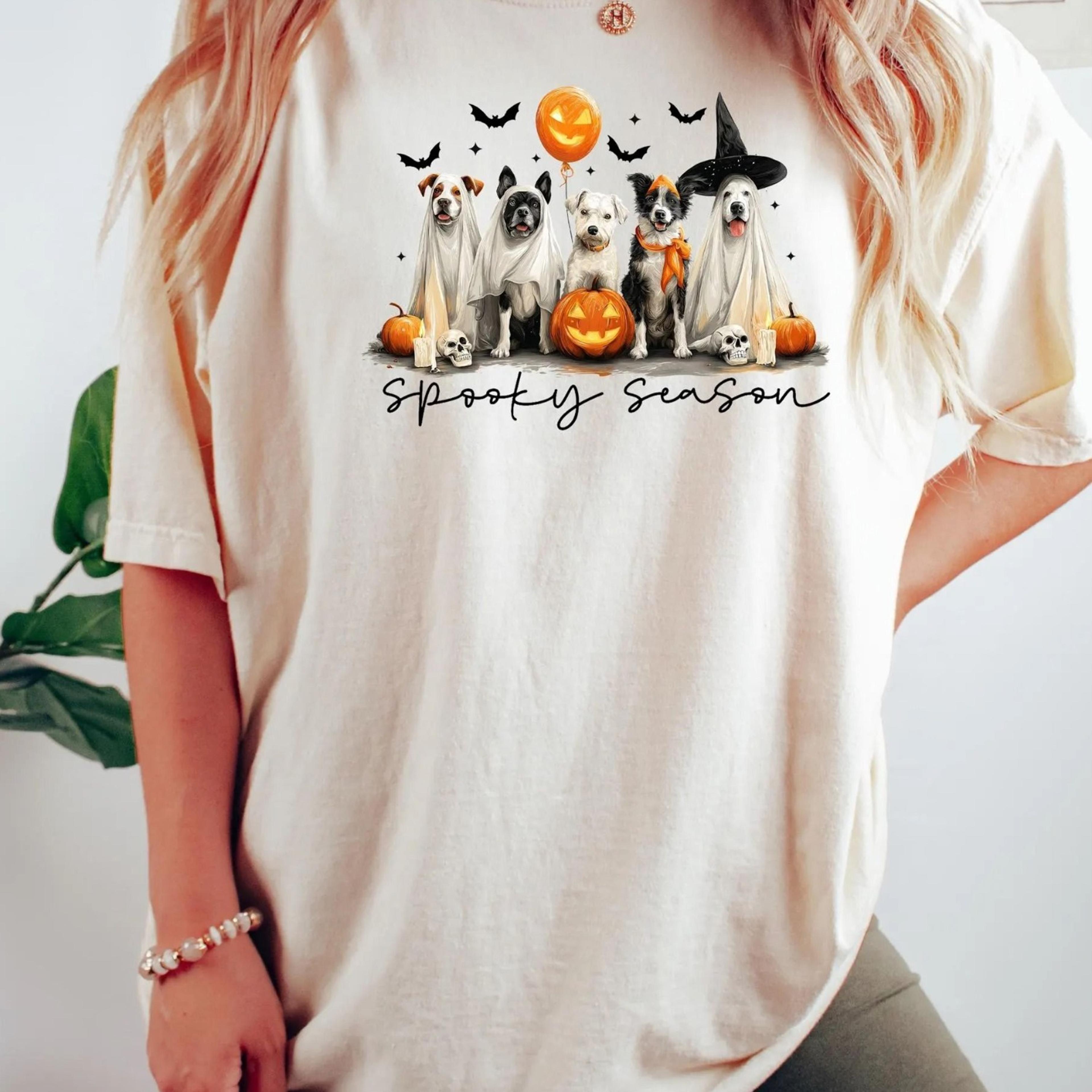 cute ghost dogs halloween sweatshirt, ghost dogs tshirt, dog lovers halloween gift, cute women halloween gift
