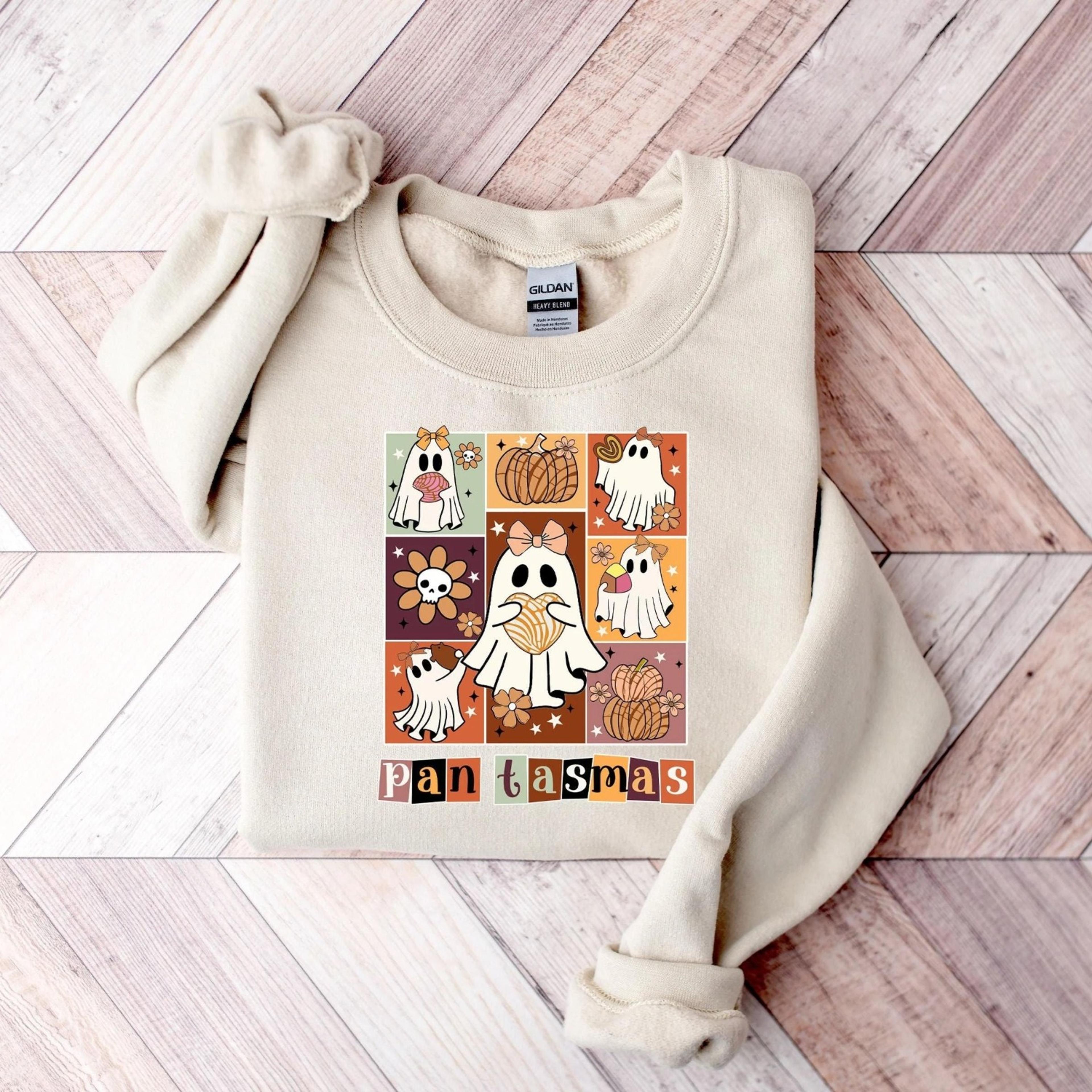pantasmas ghost sweatshirt, latin halloween shirts, funny spooky conchas crewneck sweatshirt, dia de muertos shirts, mex