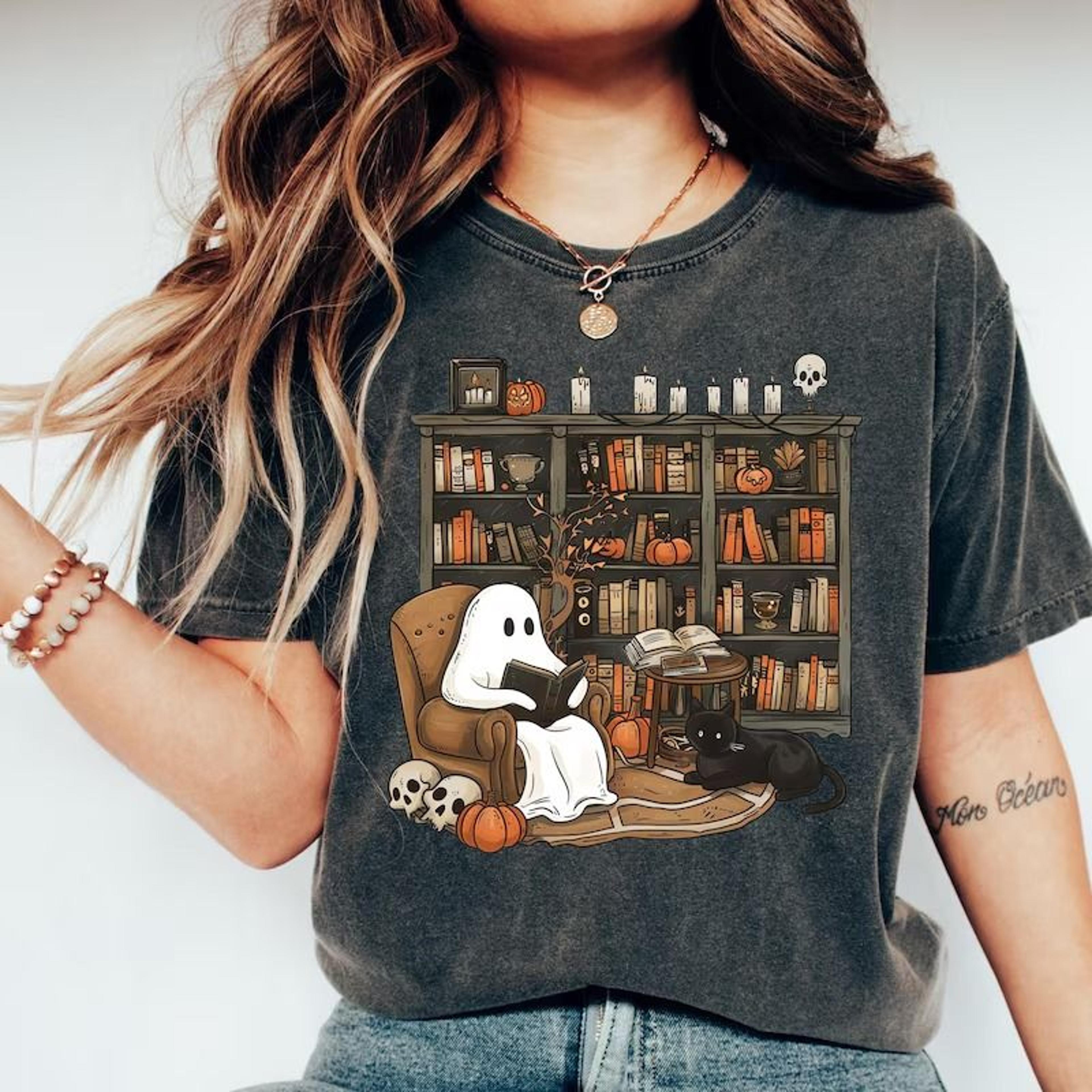 ghost fall shirt, mentally i m here shirt cute ghost coffee shirt, funny halloween shirt cozy autumn shirt, spooky seaso