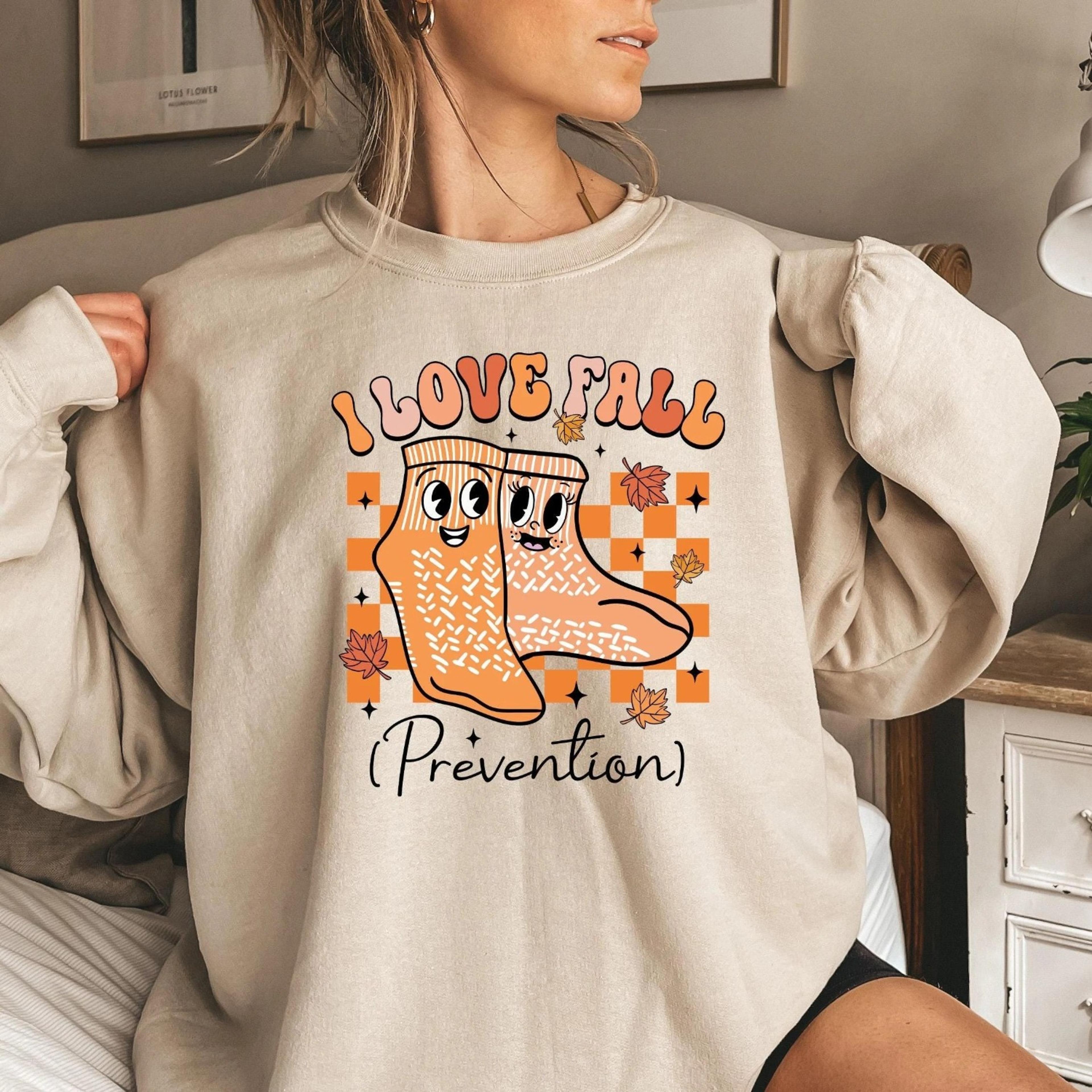 i love fall prevention shirt thanksgiving nurse sweater, fall risk dpt spt pta crewneck, ot shirt, physical therapy shi