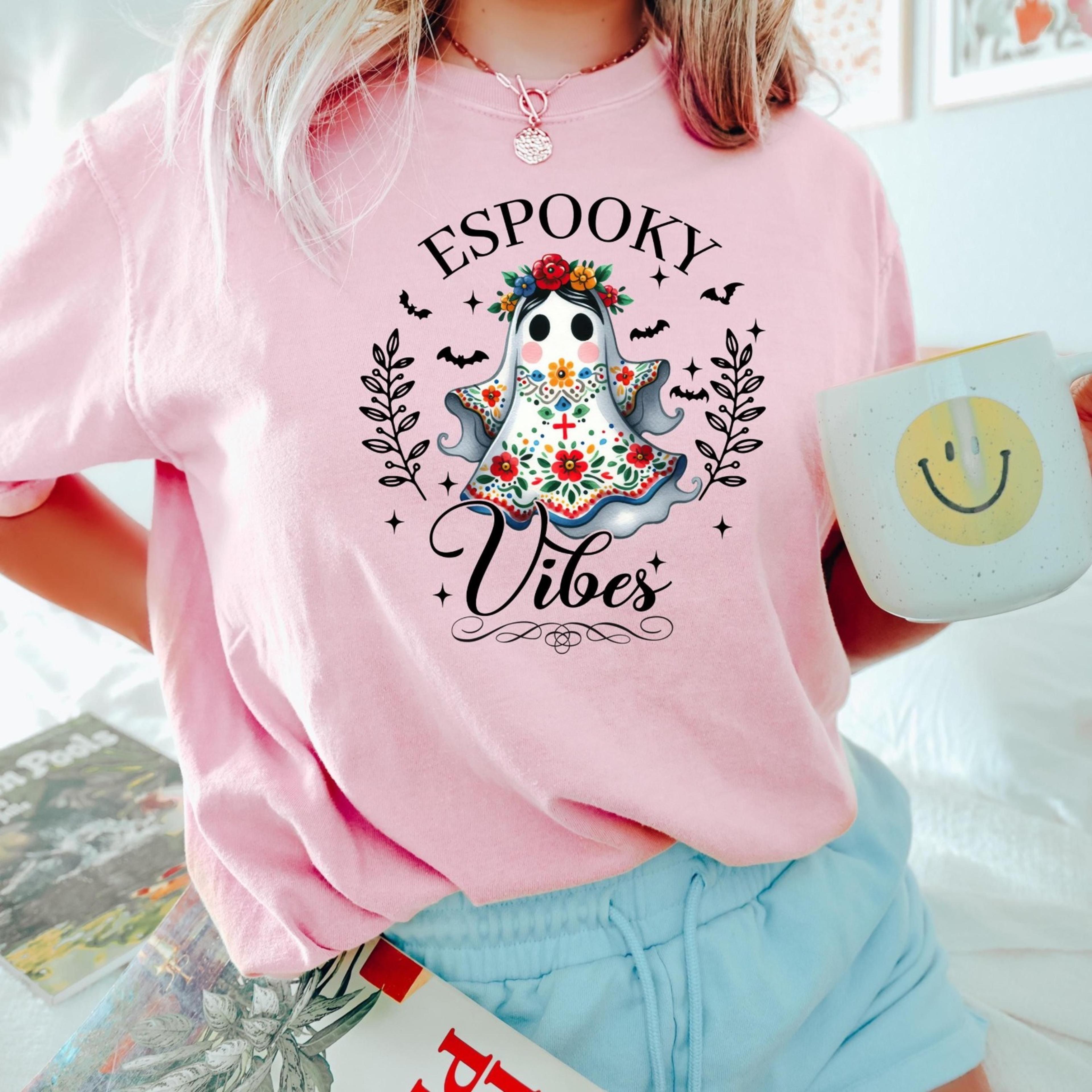 espooky season shirt, halloween cute ghost coffee shirt, halloween mexican ghost t shirt, latina halloween sweatshirt, s