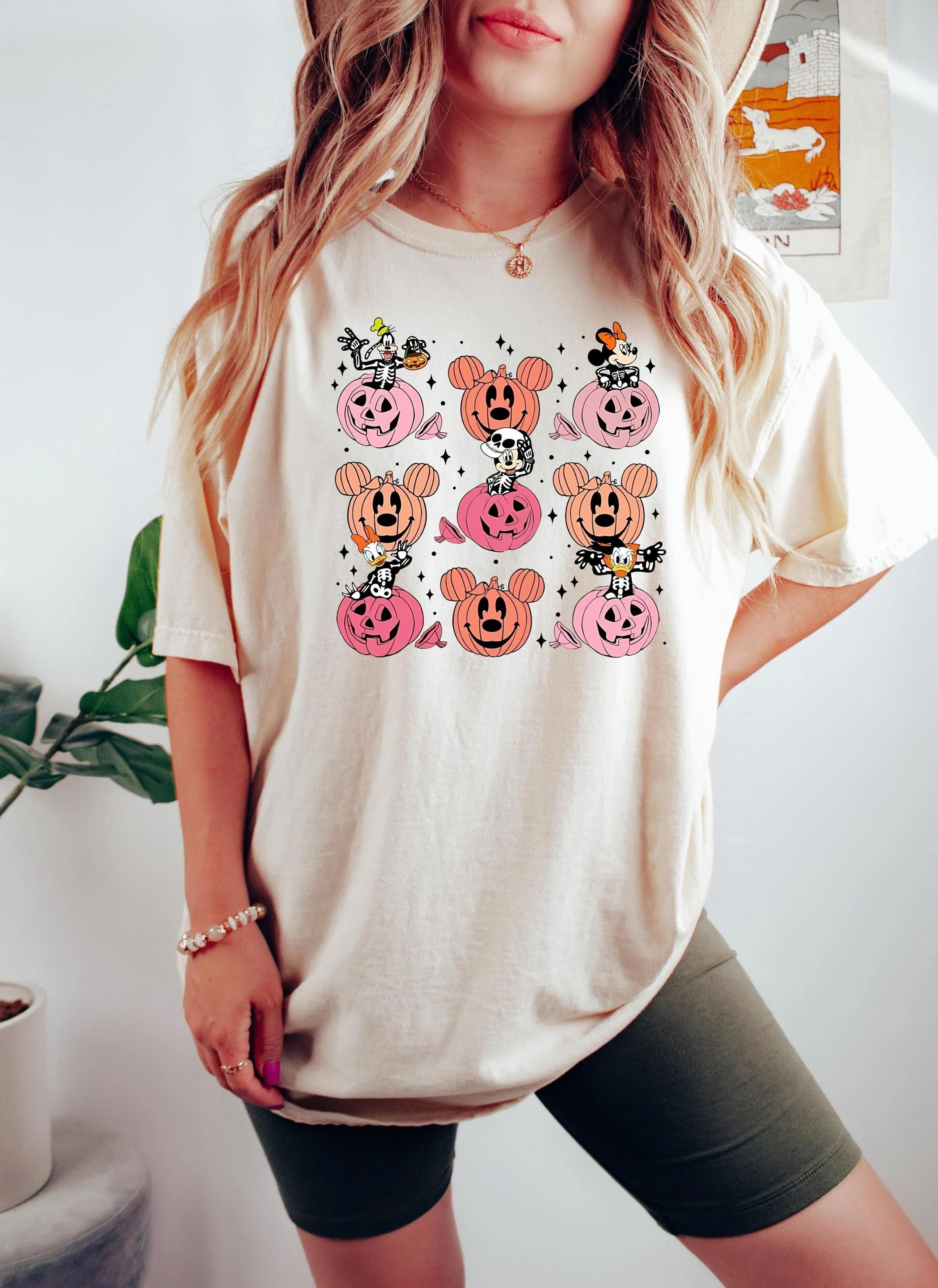 mickey and friends skeleton pumpkin disney halloween shirt, mickey's not so scary halloween party 2024 wdw disneyland f