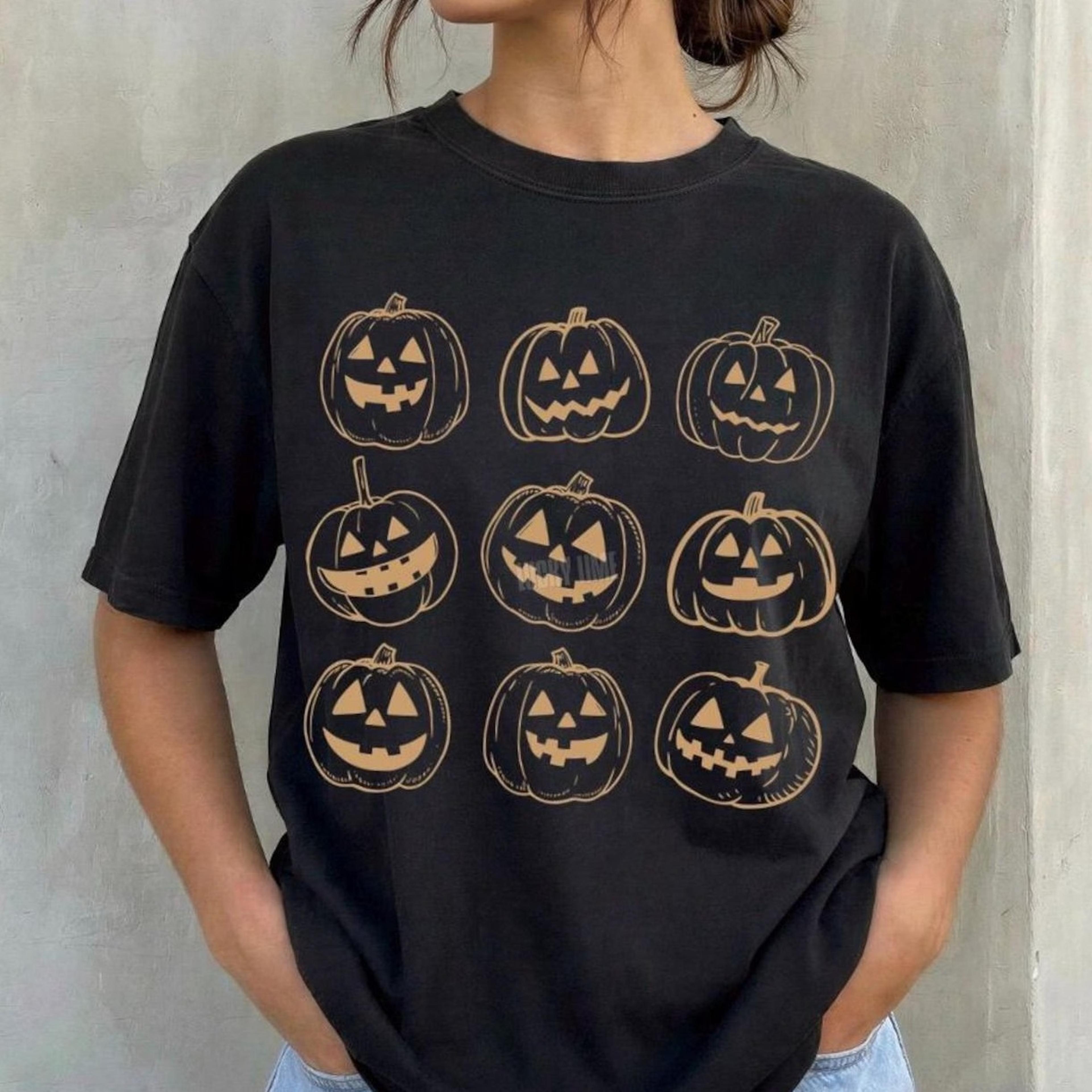 pumpkin shirt, halloween shirt for women, jack o lantern shirt, spooky season shirt, fall tee, autumn shirt, pumpkin sea