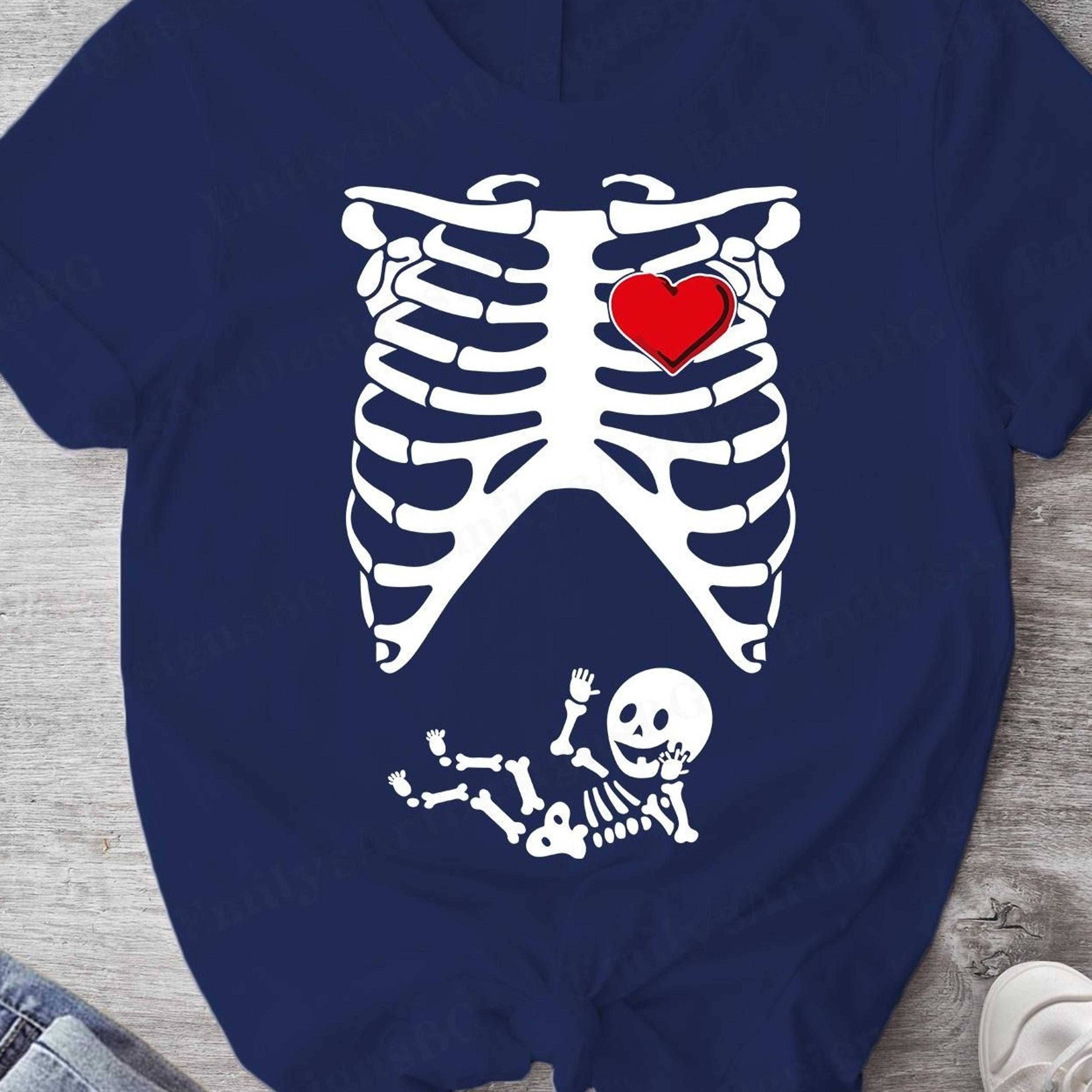 maternity skeleton halloween shirt pregnancy announcement spooky season