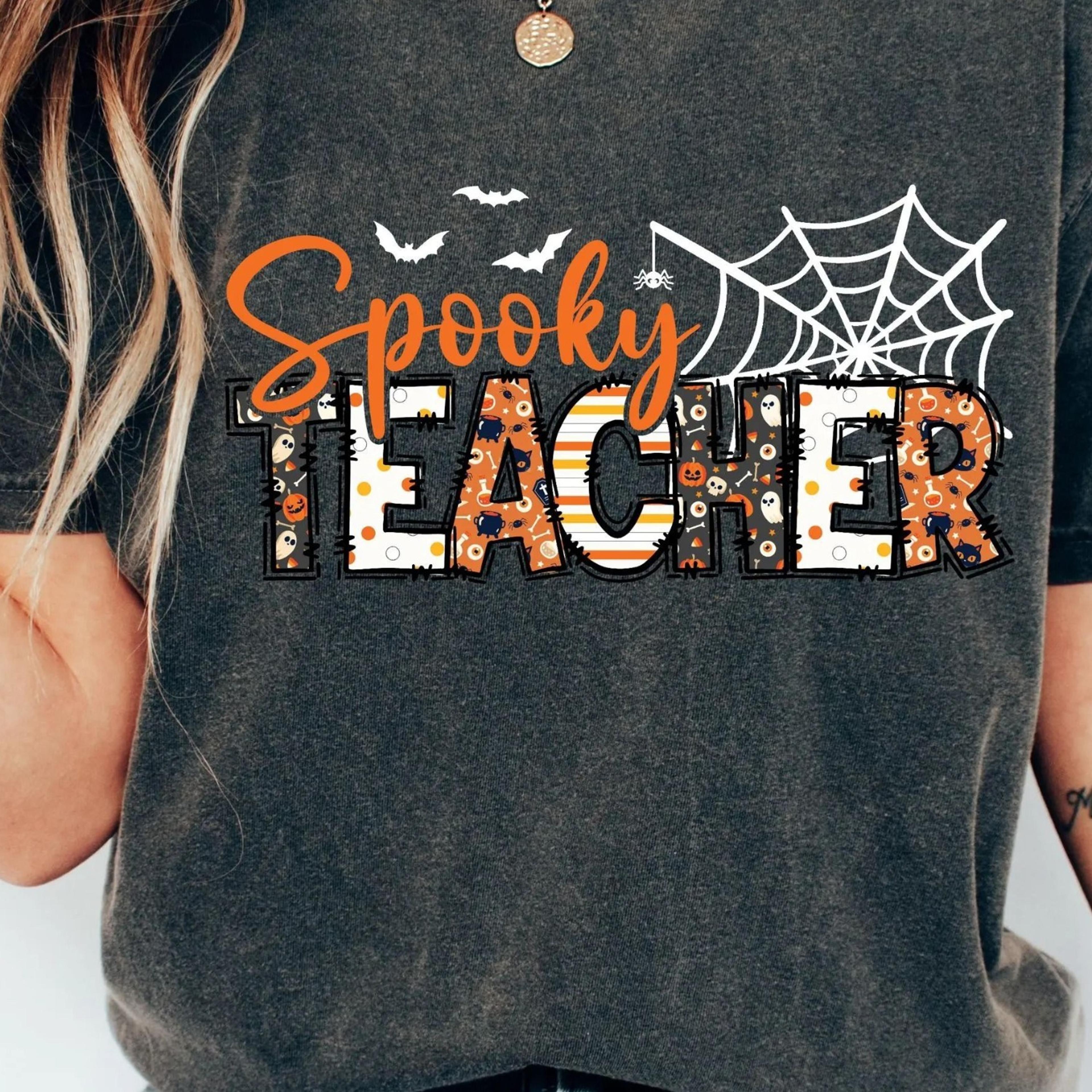 spooky teacher t-shirt, halloween teac shirt, halloween gift