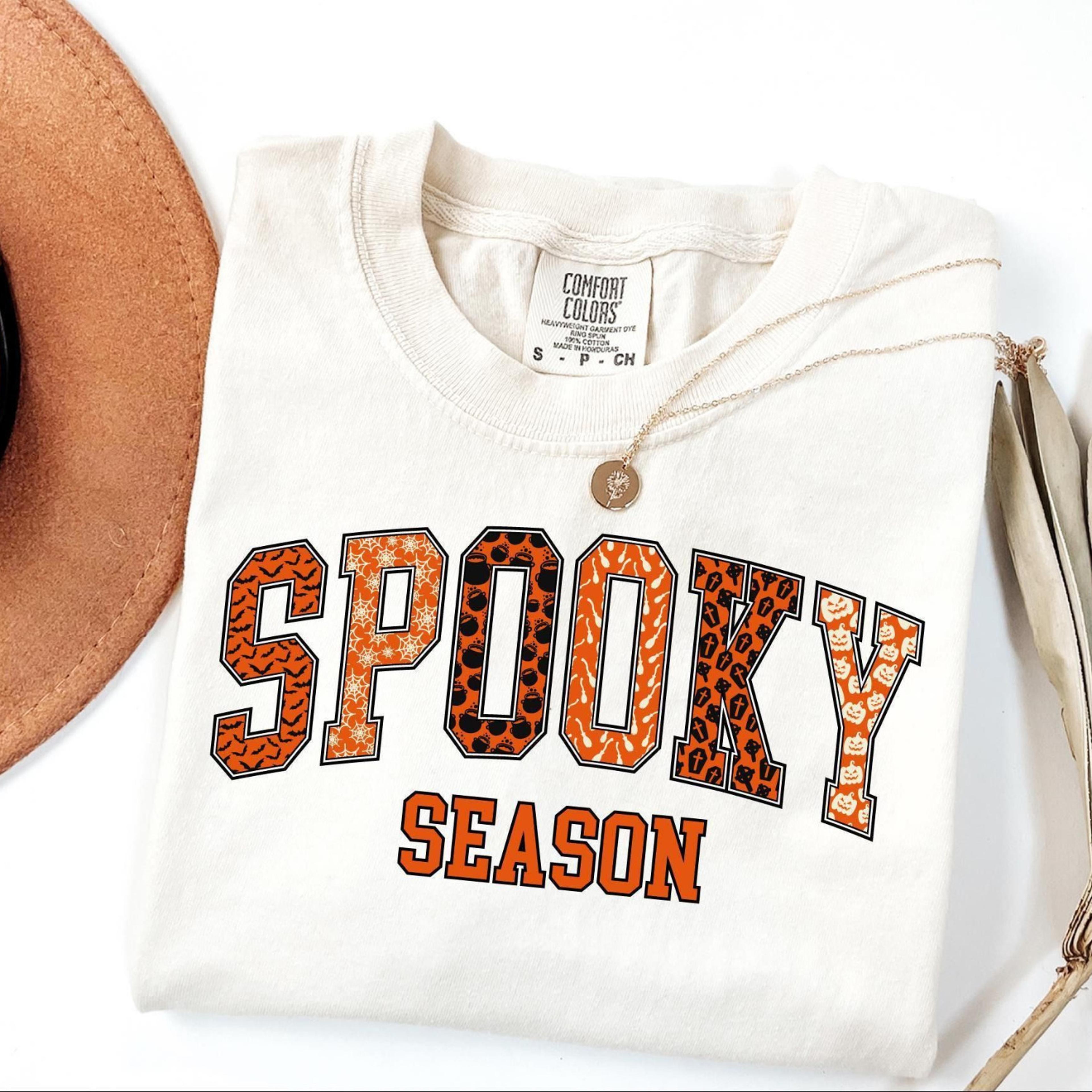 retro spooky season shirt vintage halloween pumpkin graphic tee