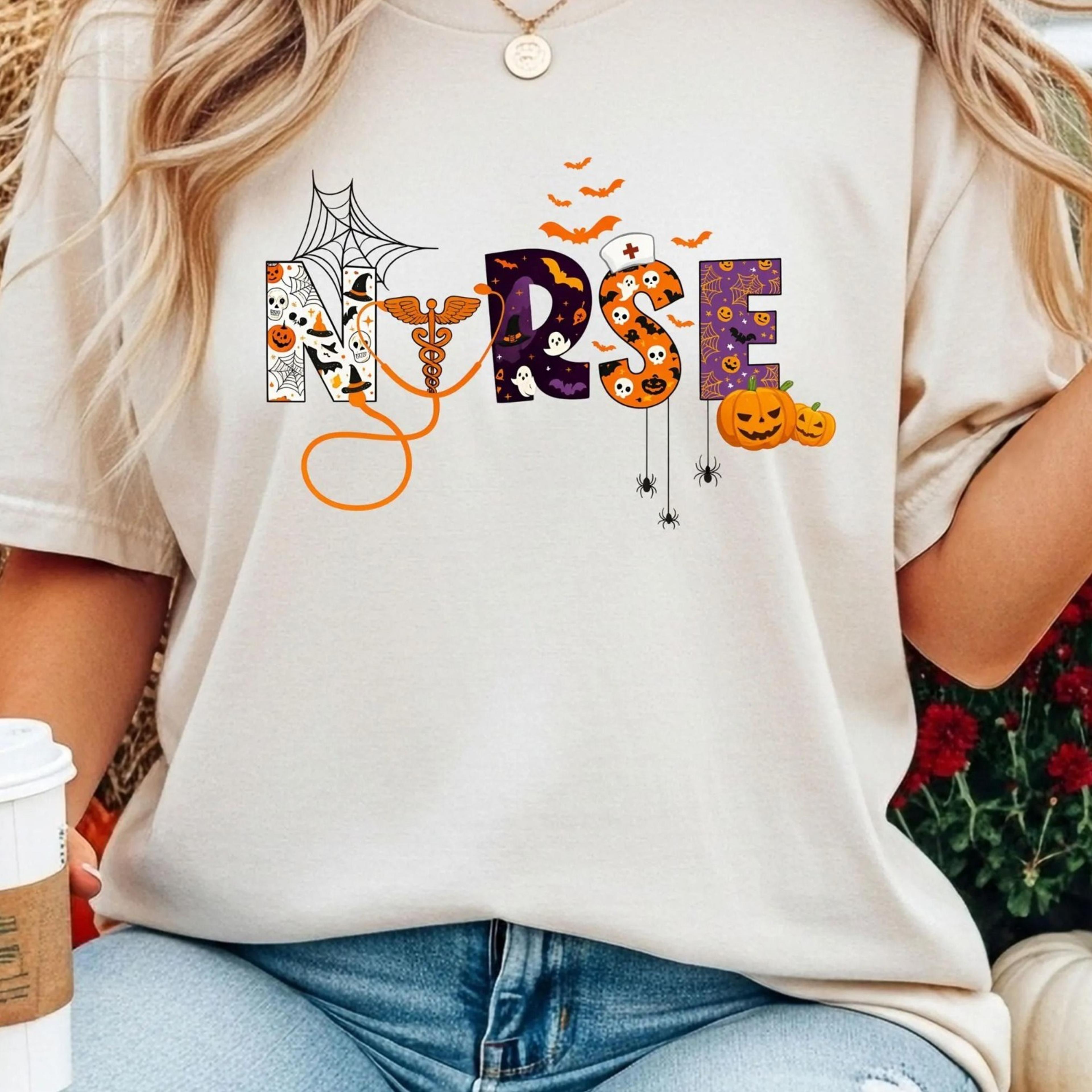 halloween nurse t-shirt, nurse ghost shirt, halloween nursing shirt, nurse fall shirt, halloween nurse gift