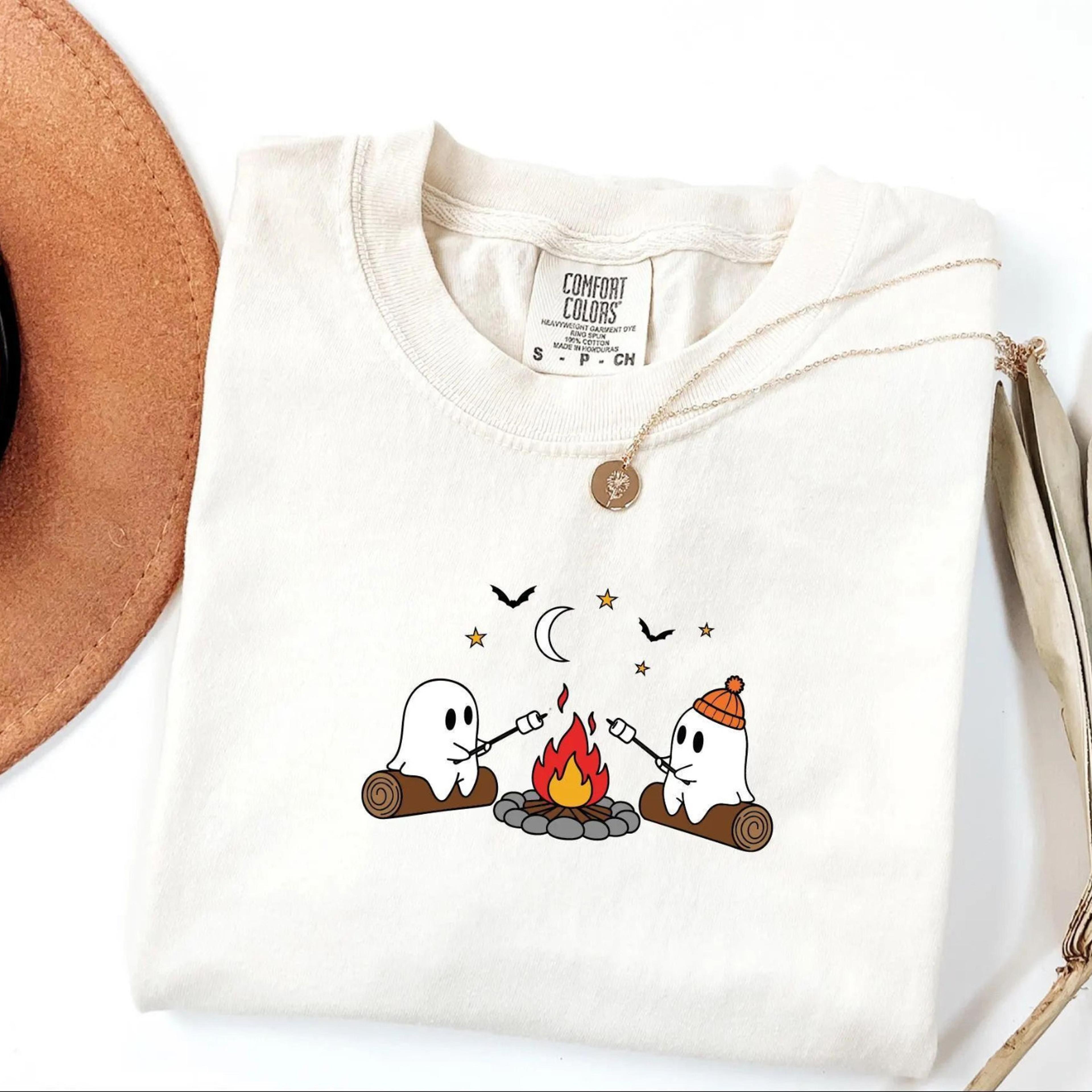 ghost camping halloween shirt camp life spooky graphic tee
