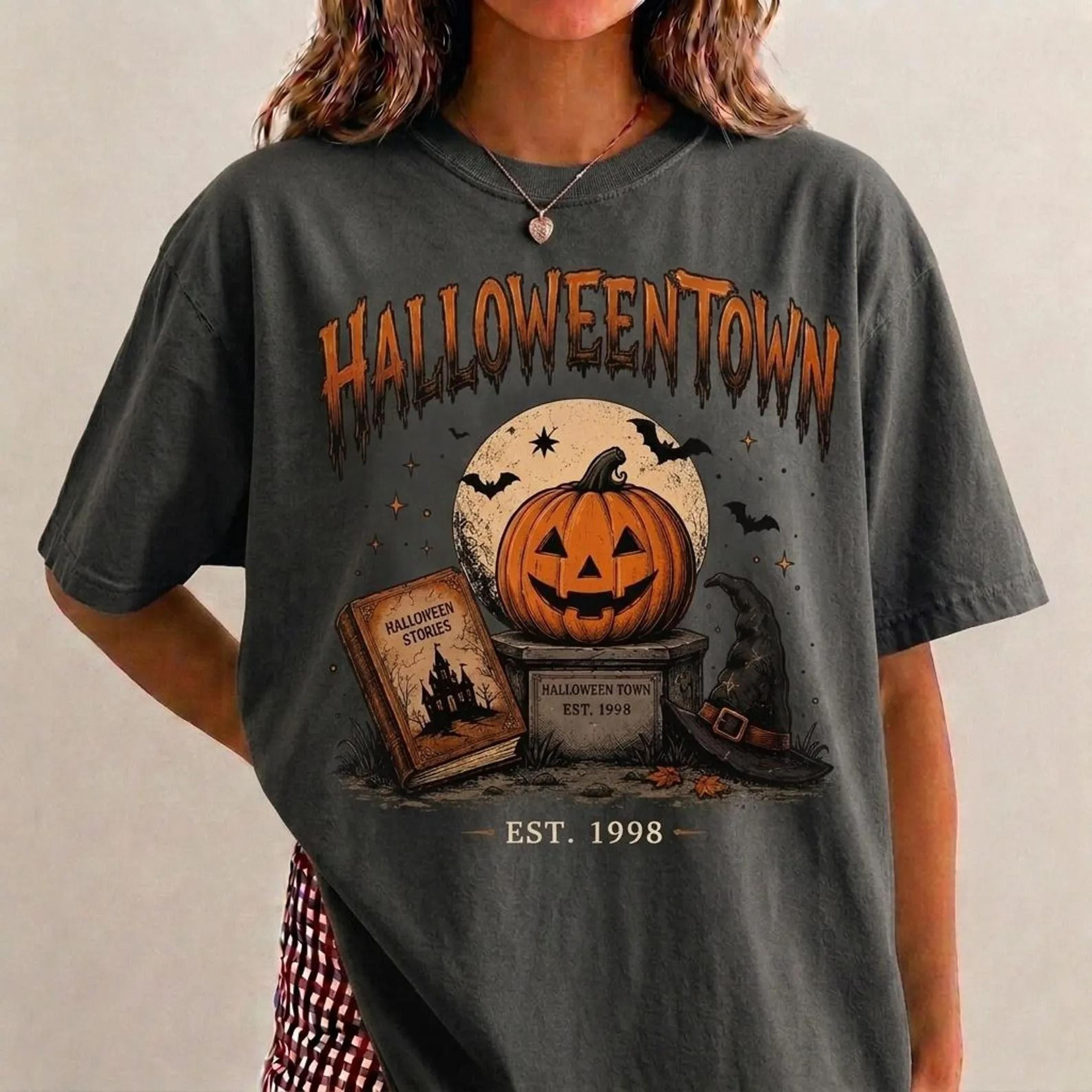 halloween town est 1998 shirt, retro pumpkin shirt, spooky season tee, halloween lover gift, fall graphic shirt