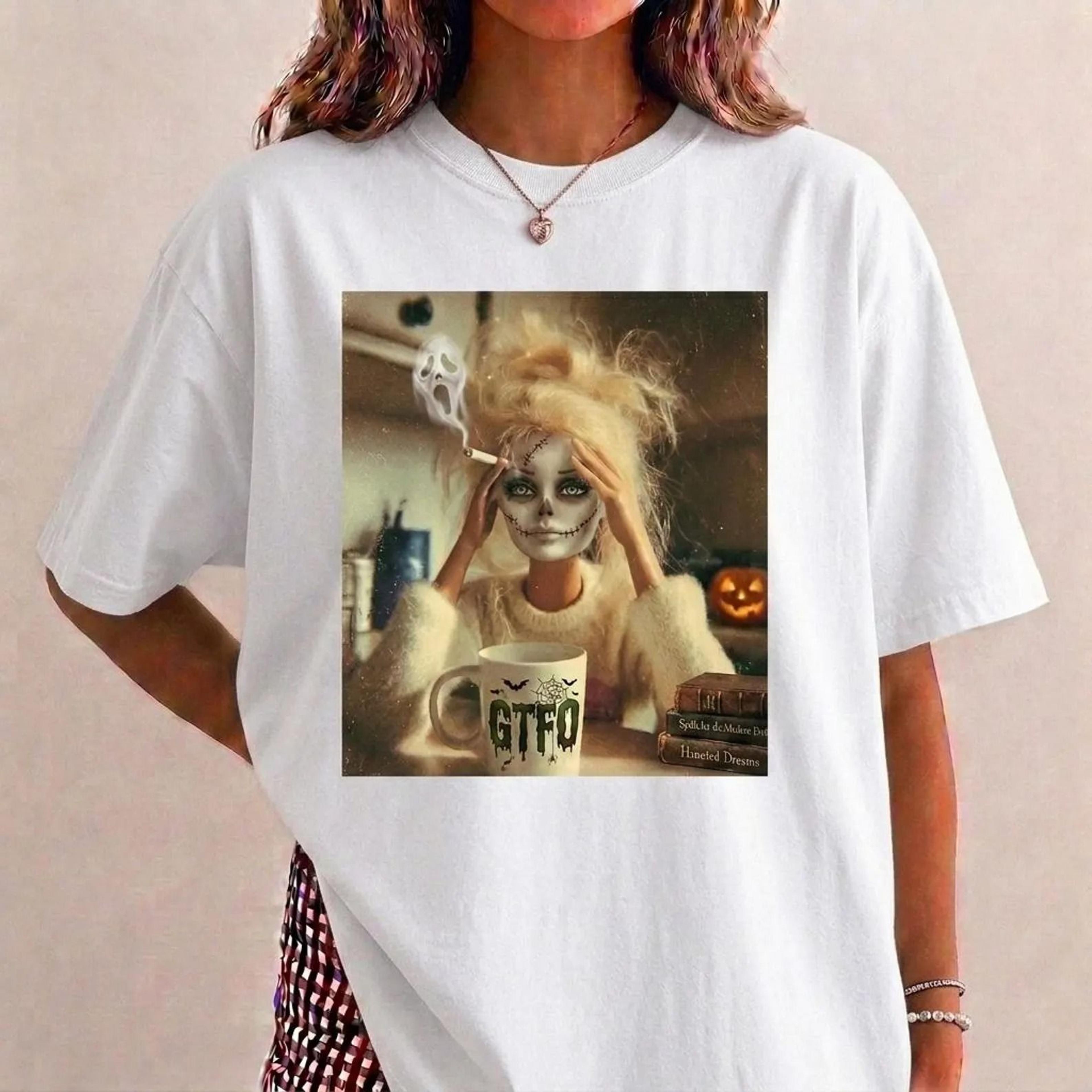 distressed doll meme shirt, retro doll face humor tee, funny halloween shirt, halloween gift
