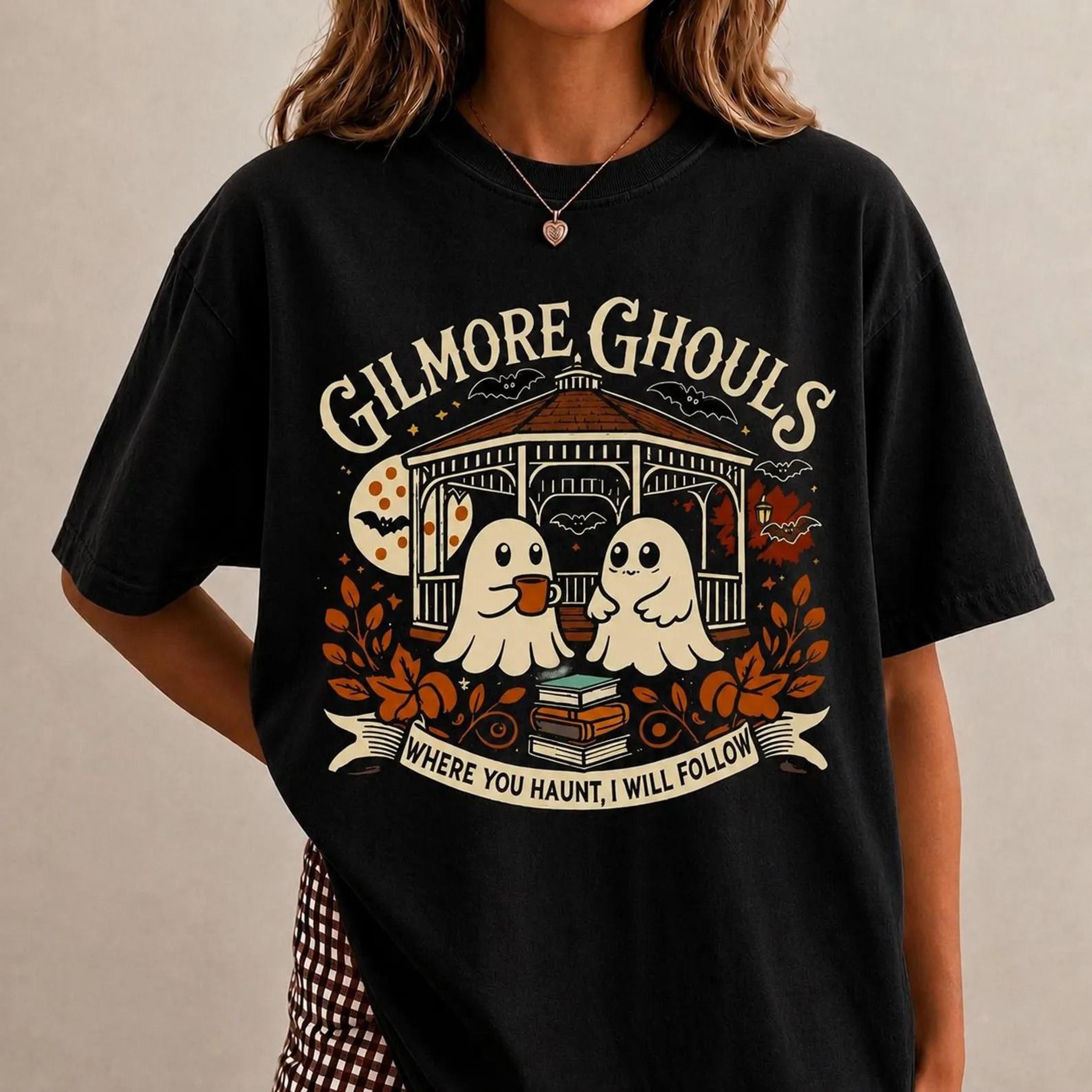 gilmore ghouls halloween shirt, retro halloween lover shirt and sweatshirt, halloween design, where you haunt i will fol
