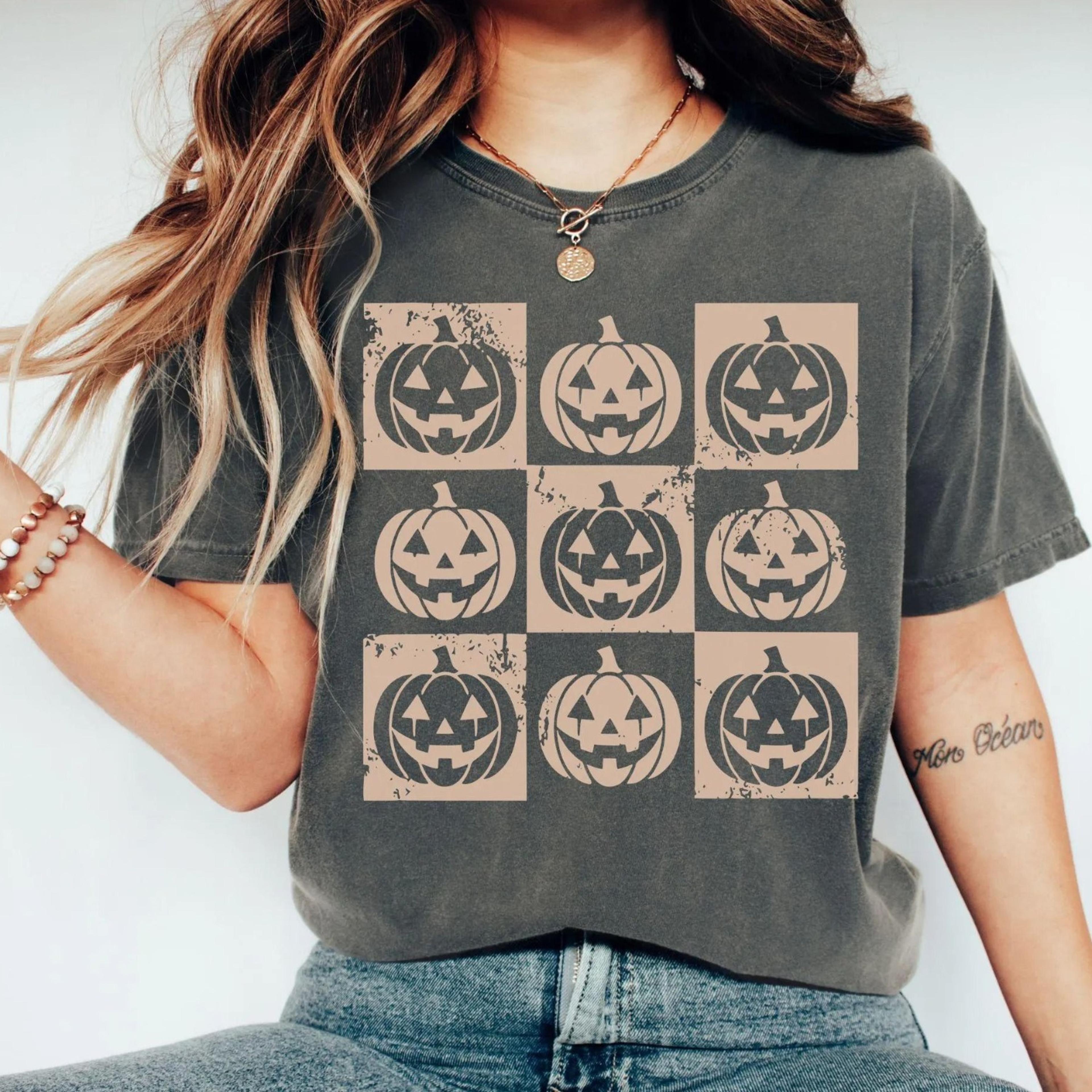 retro pumpkin halloween shirt, vintage jack o lantern tee, spooky season