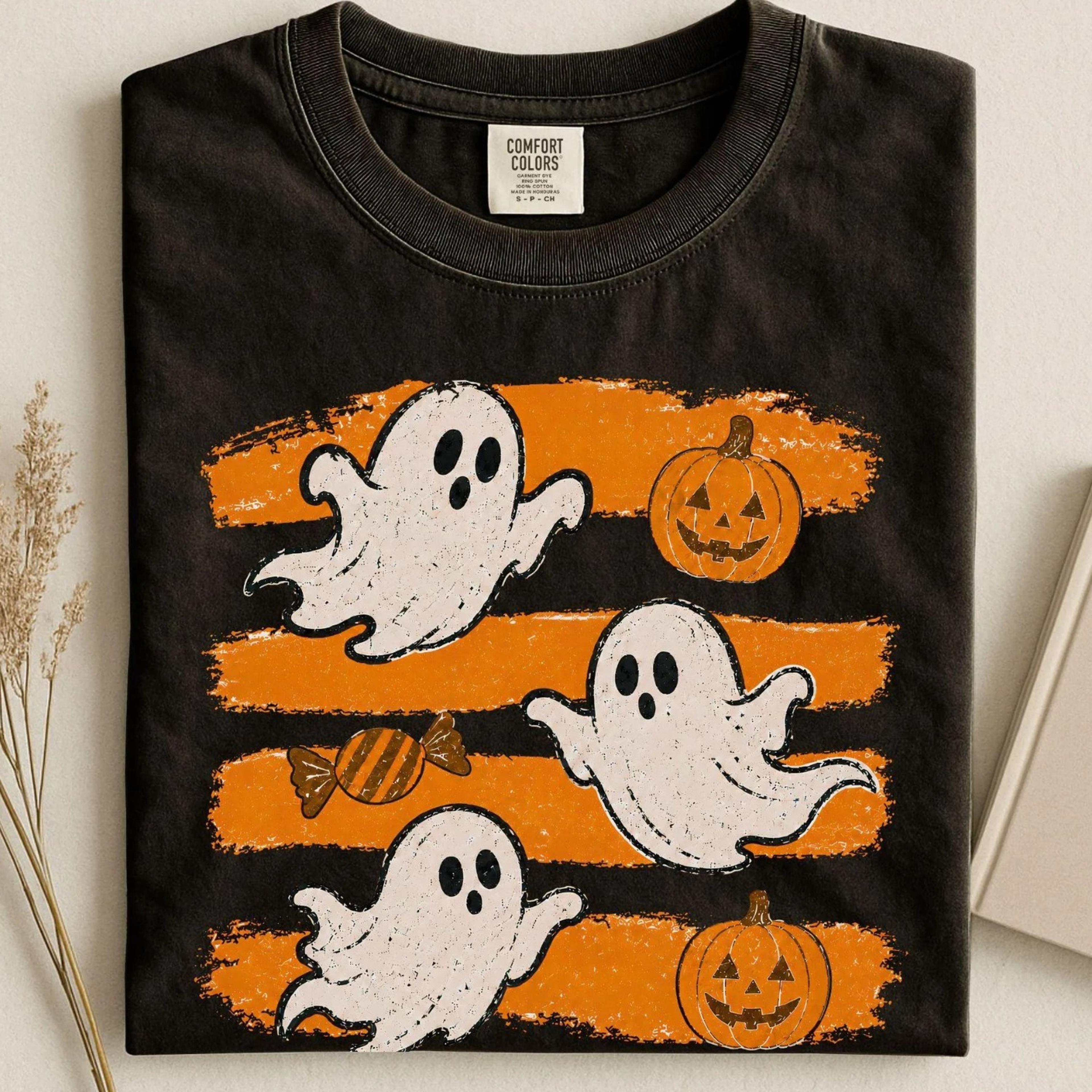 ghost pumpkin shirt, halloween ghost shirt, cute ghost tee, spooky season shirt, pumpkin shirt, fall halloween